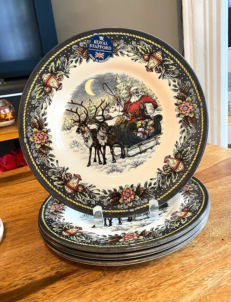 新品　二枚　ロイヤル スタッフォード クリスマス 大型10.5インチ ボウル 91tV724GWFL._AC_UF894,