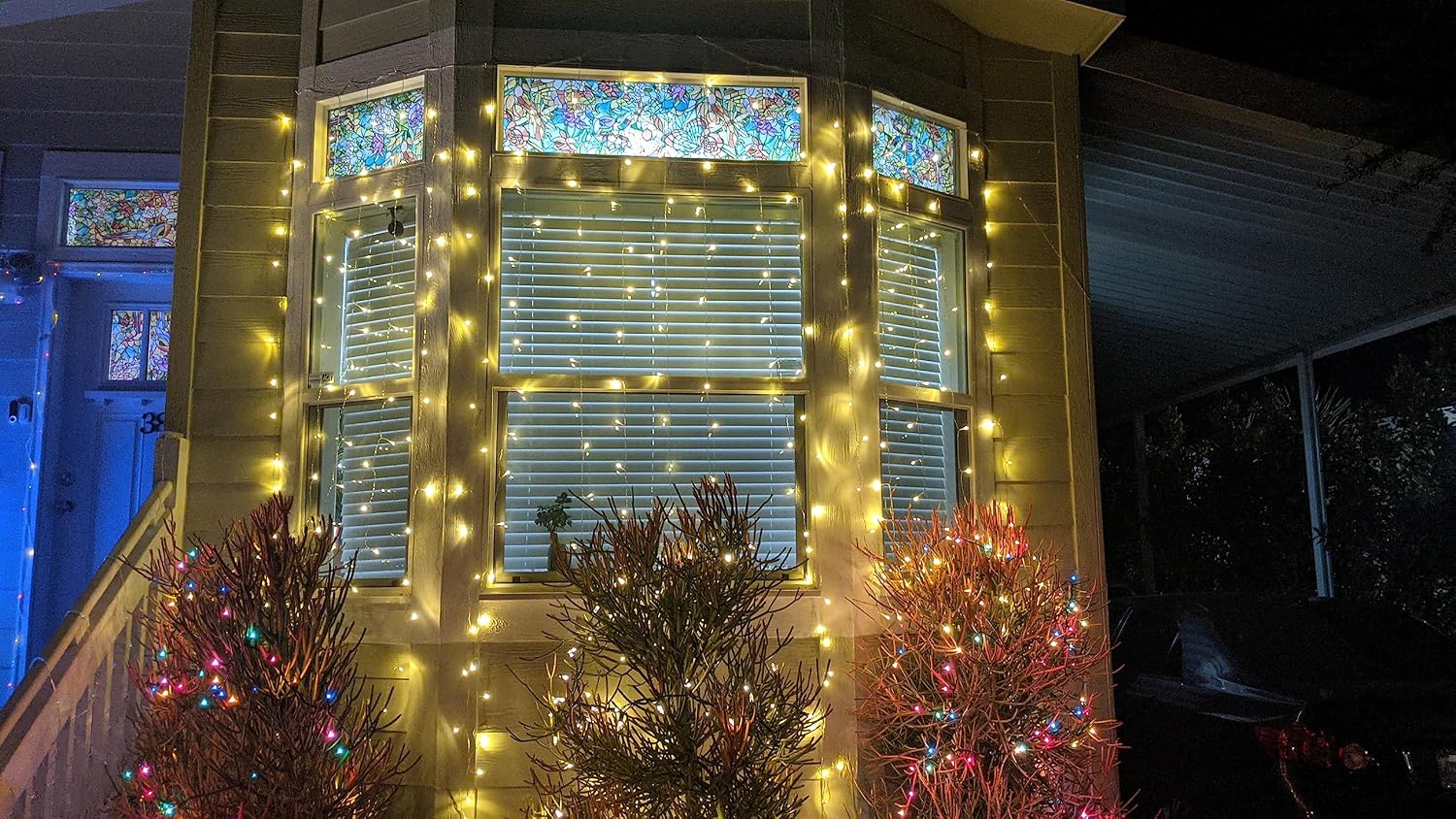 Lighting EVER Dual Color Curtain Lights (Warm or White), 9 Modes, 10 ft x 10 ft 300 LED Backdrop Lights with Remote/Timer/Dimmer, Indoor Outdoor Hanging Fairy Lights for Bedroom, Wedding Party, Patio