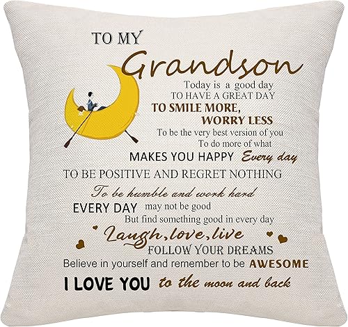 Miniatura 1 de Funda de almohada para nieto, regalo de abuela, abuelo, funda de cojín para nieto, regalos de Acción de Gracias, regalos de cumpleaños (nieto)