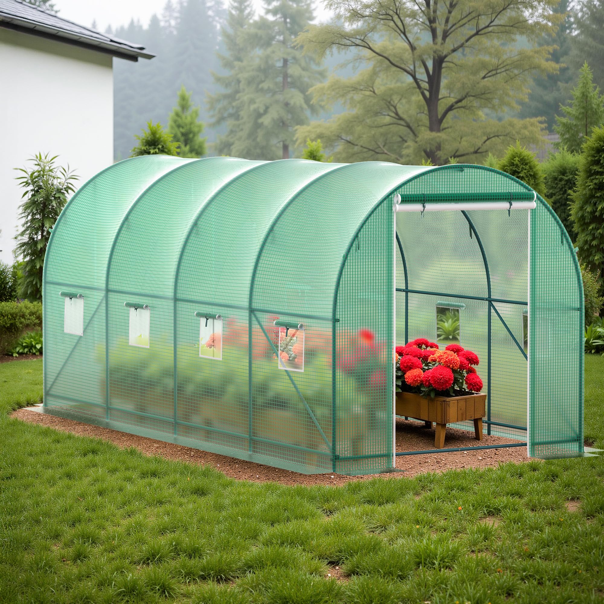 Amazon.com : GOJOOASIS Greenhouse 15'x7'x7' Heavy Duty Walk-in
