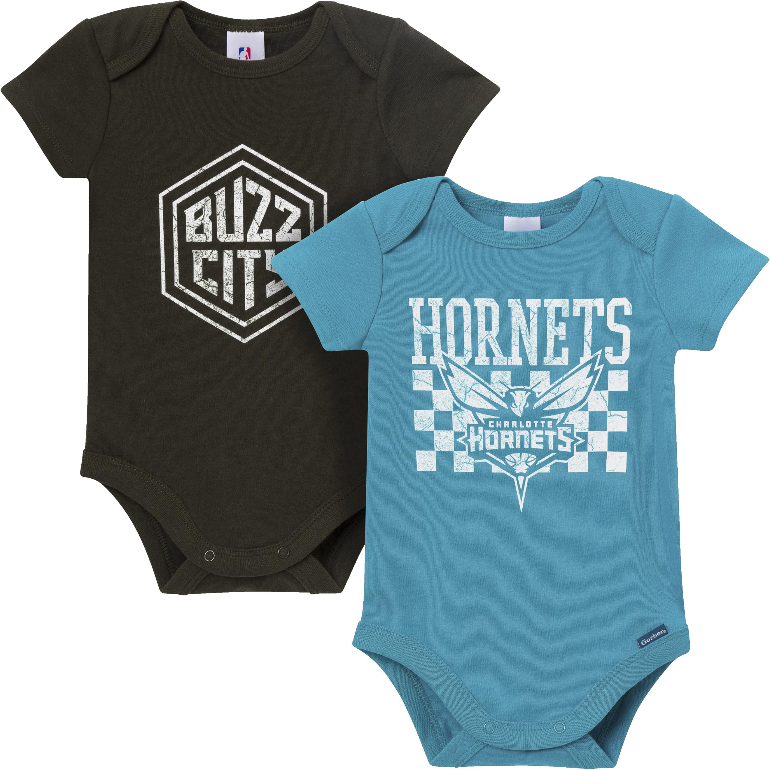 Gerber Baby NBA Boys &amp; Girls 2-Pack Short Sleeve Onesie Bodysuits