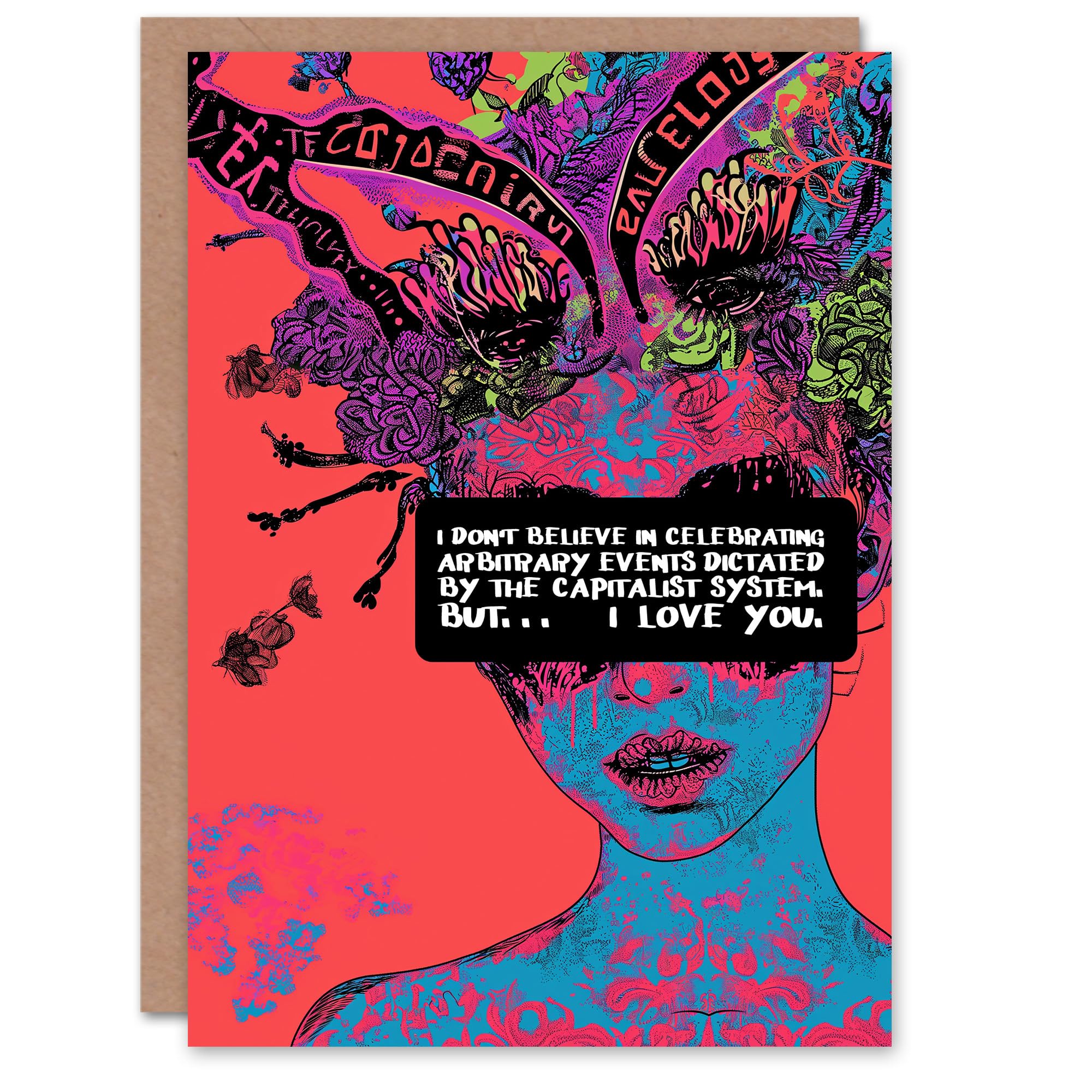 Valentines Day Greeting Card Anticapitalist Anarchy But I Love You For Him Her