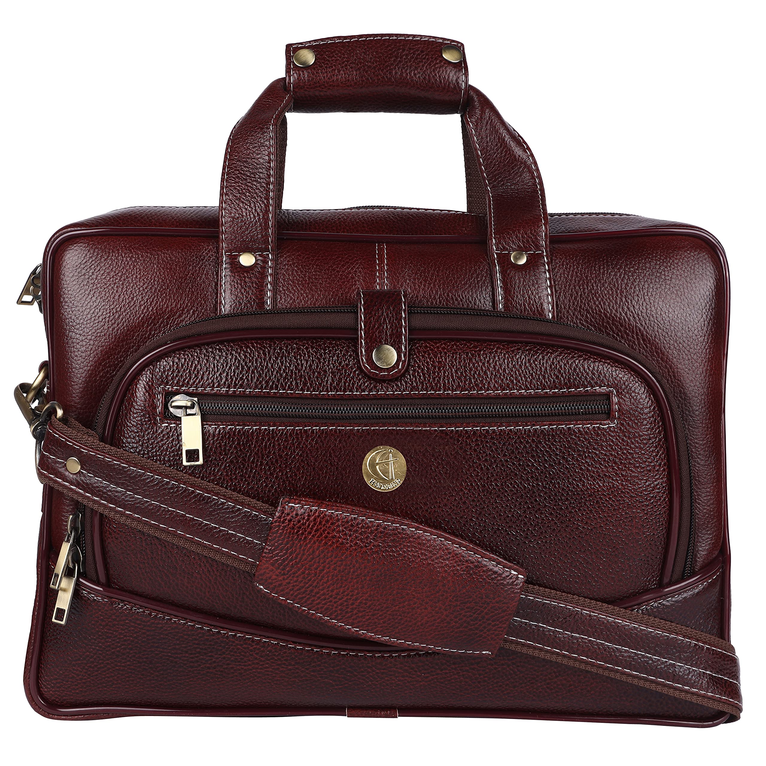 HiLeder 100% Pure Genuine Leather 15 inch Designer Briefcase Laptop Messenger Office Bag for Men Boys (Dark Brown) (B078SQ2R9X) Amazon Price History, Amazon Price Tracker