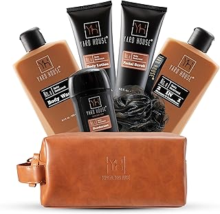 YARD HOUSE Luxury Mens Bath and Body Gift Set Basket For Him