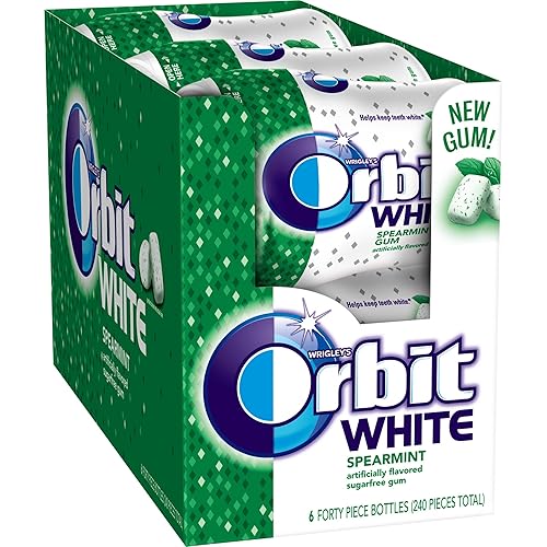 Orbit Goma de mascar sin azúcar de menta blanca, 40 unidades (paquete de 6)