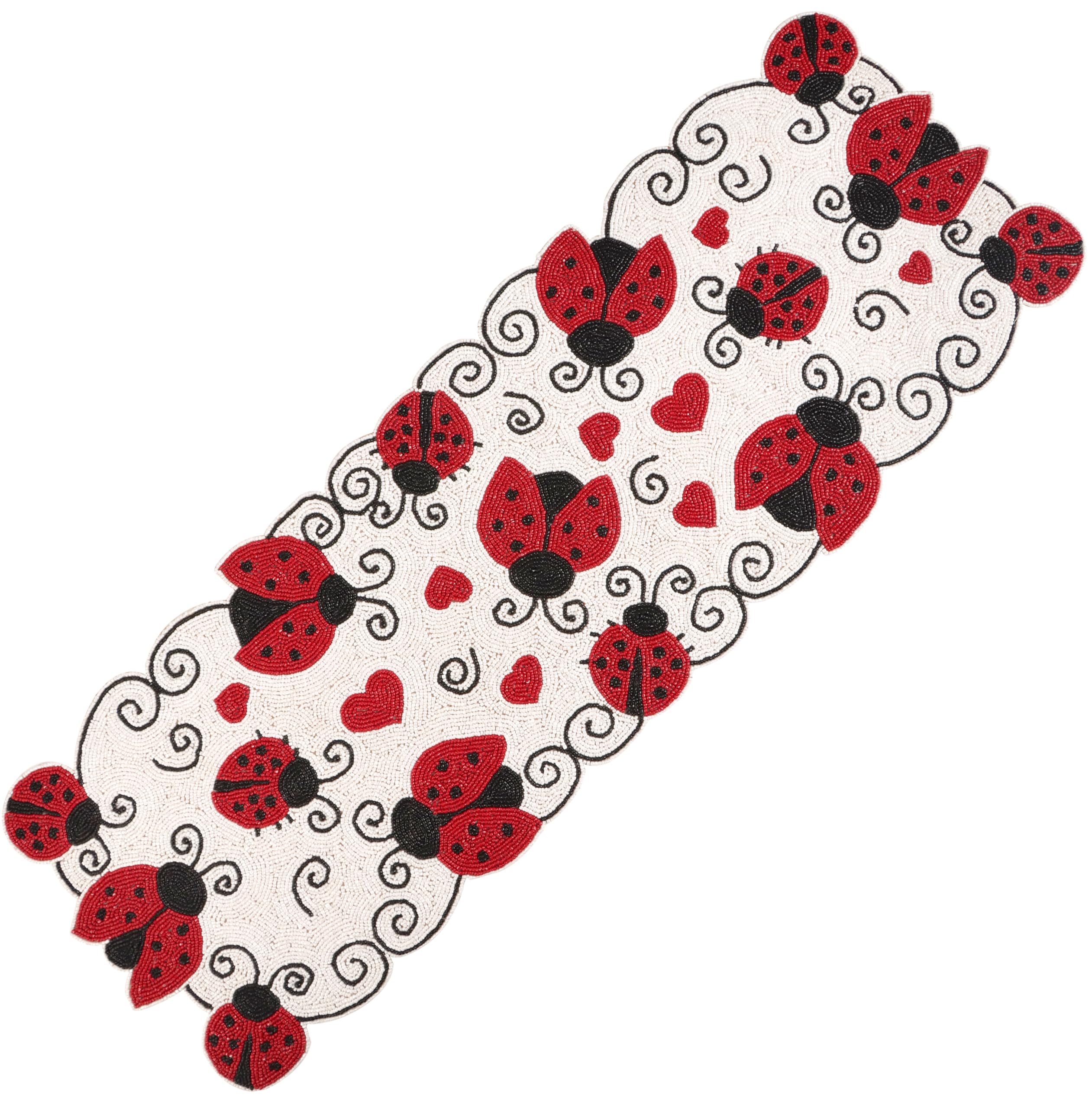 Beaded Table Runner 36inch Glitz Table Runner Decorative Runner Farmhouse Decor Table Runner Bridal Shower Beaded Table Runner Beaded Christmas Table Runner - Garnet Black