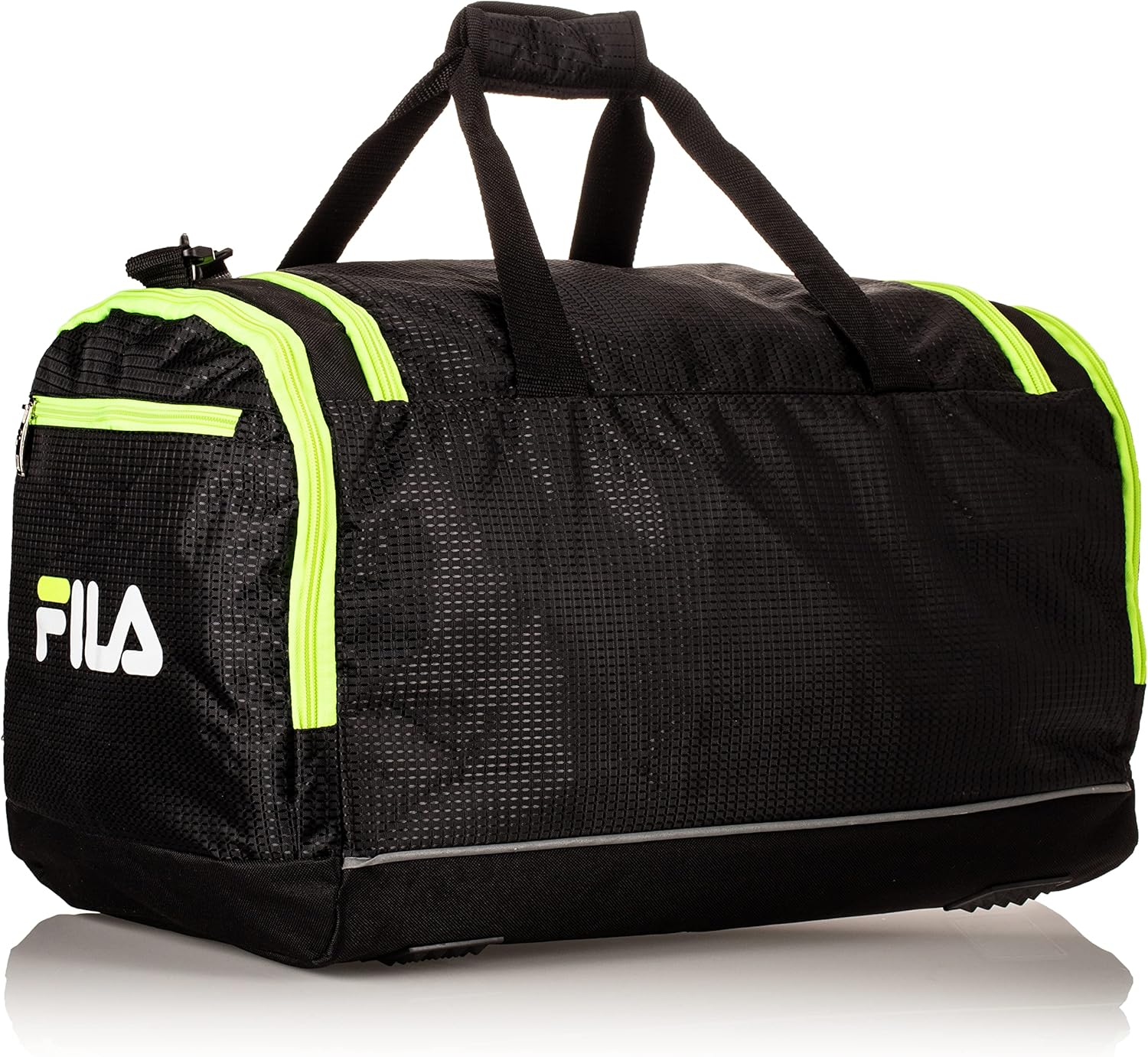  | Fila Cypress Small Sport Duffel Bag, Black/Neon Lime, One Size | Sports Duffels