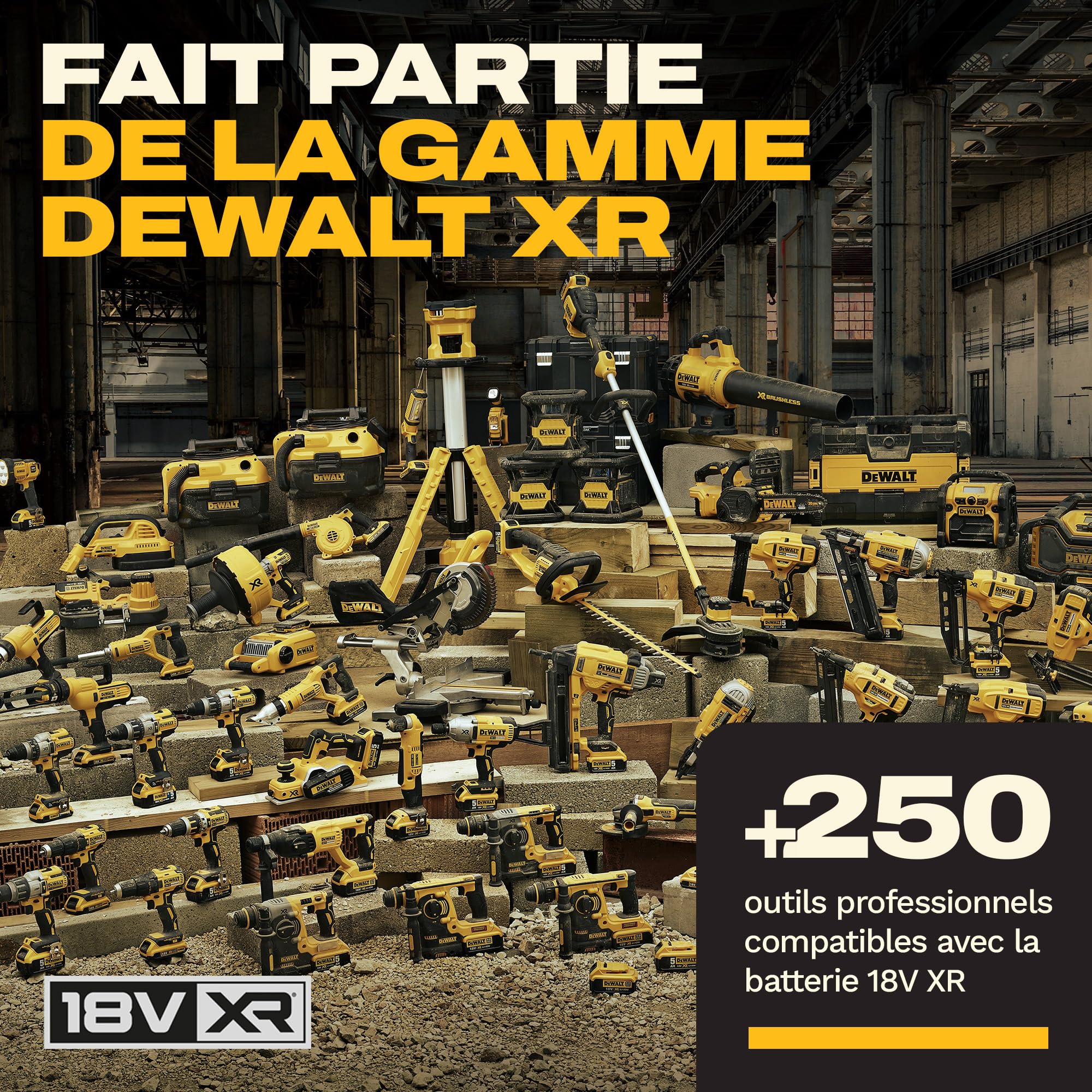 DEWALT Perceuse-visseuse multi-têtes 18V XR, 4 têtes, DCD803KN-XJ | Perceuse-visseuse multi-têtes DEWALT 18V XR compacte avec 4 têtes interchangeables, moteur Brushless et couple de 73 Nm.