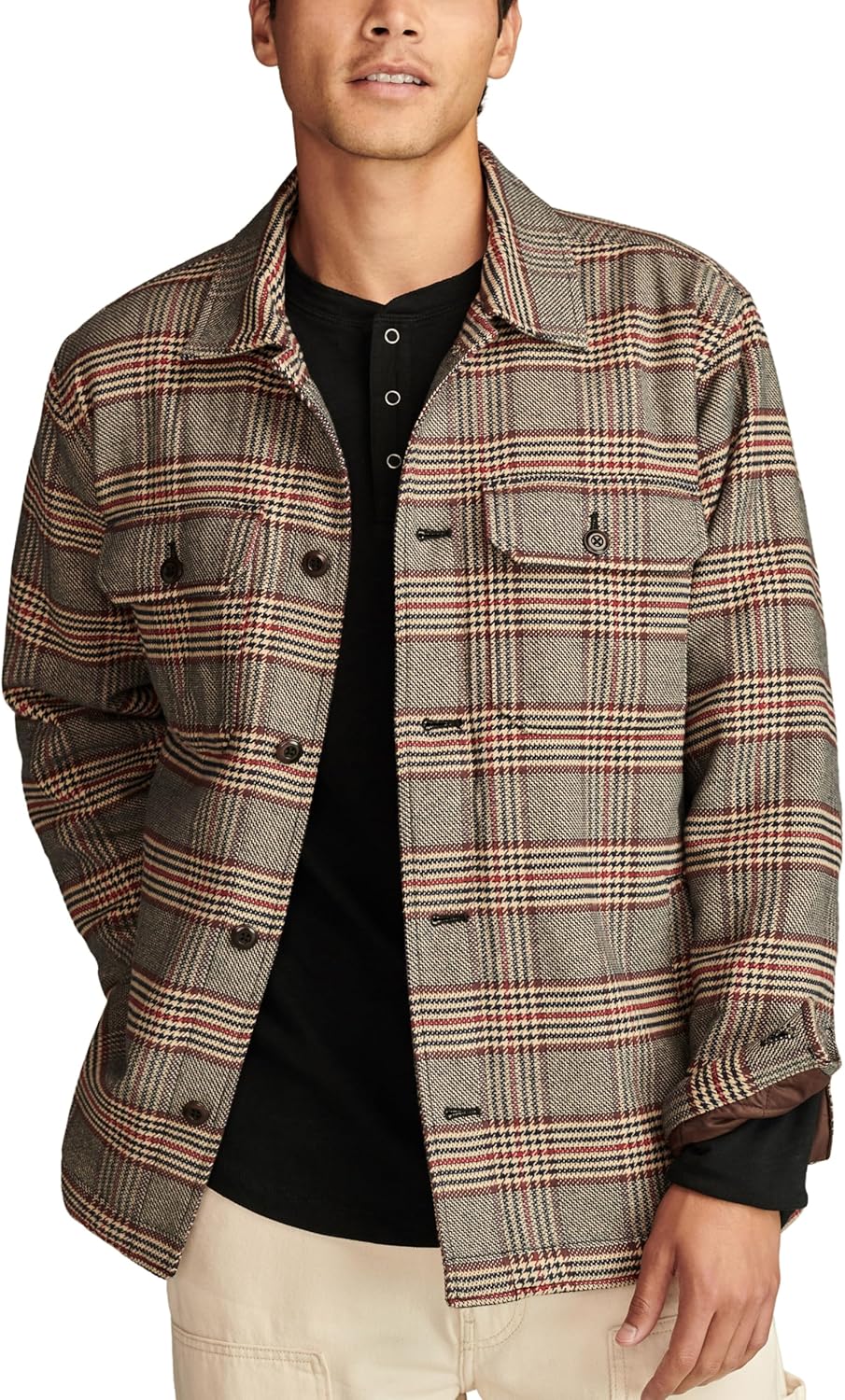 Lucky Brand Men’s Plaid Shirt Jacket