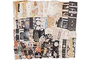 Knaid Vintage Scrapbook Supplies Pack (200 Pieces) for Witchy Junk Journal Bullet...