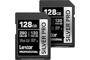Lexar 128GB Professional SILVER PRO SDXC Memory Card (2-Pack)