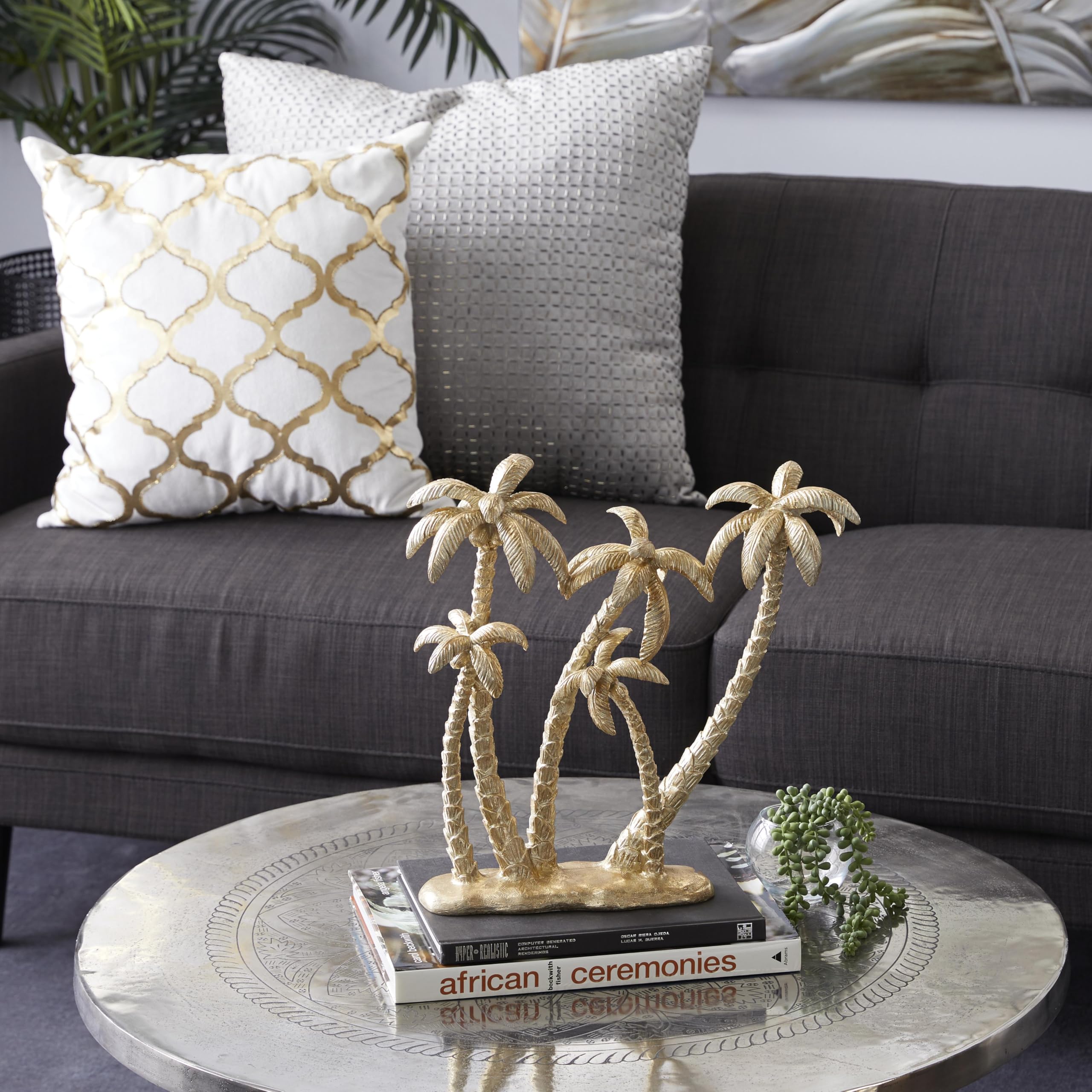 Deco 79 Scultura, resina, oro, dimensioni comode