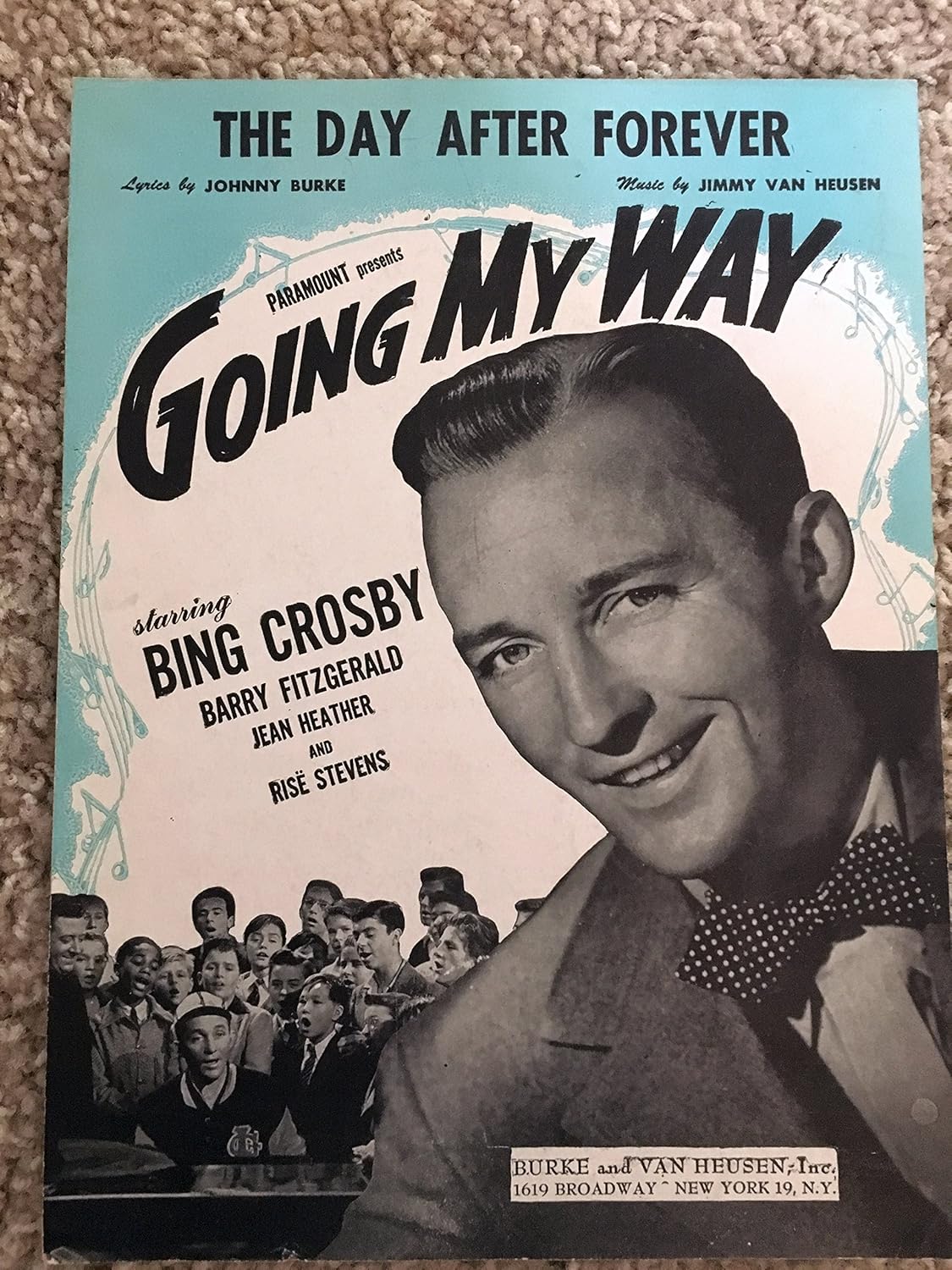 Amazon Com The Day After Forever Johnny Burke And Jimmy Van Composer Heusen Sheet Music From The 1944 Film Going My Way Bing Crosby Pictured Excellent Condition Home Kitchen Amazon Com The Day After Forever Johnny Burke And Jimmy Van Composer Heusen Sheet Music From The 1944 Film Going My Way Bing Crosby Pictured Excellent Condition Home Kitchen