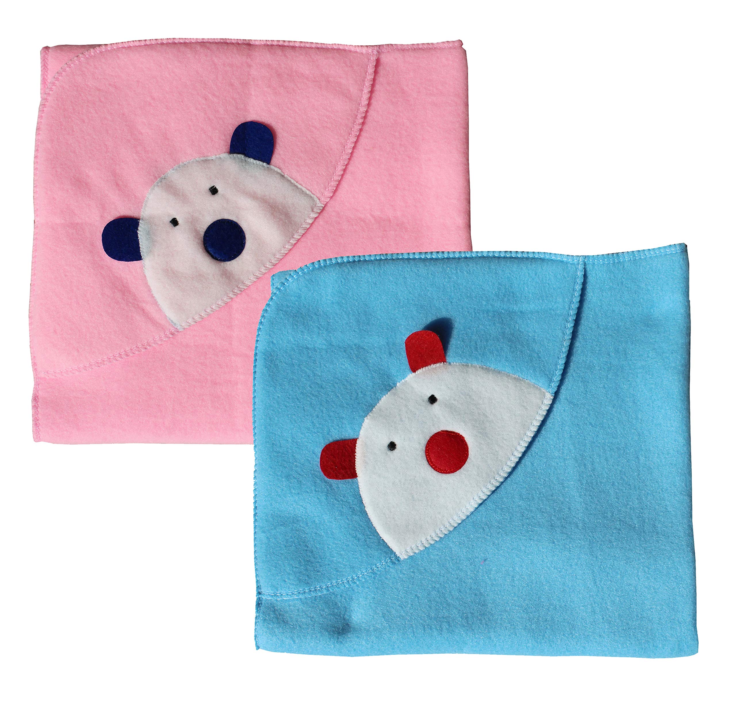 MY NEWBORN Fleece Infant Hooded Blanket - Combo Of 2|Unisex Sleeping Bag For Baby|All Season Soft Swaddle|Nursing Gift|Receiving Blanket|Travel-Friendly Quilt For Boys And Girls|Soft Bag,Pink