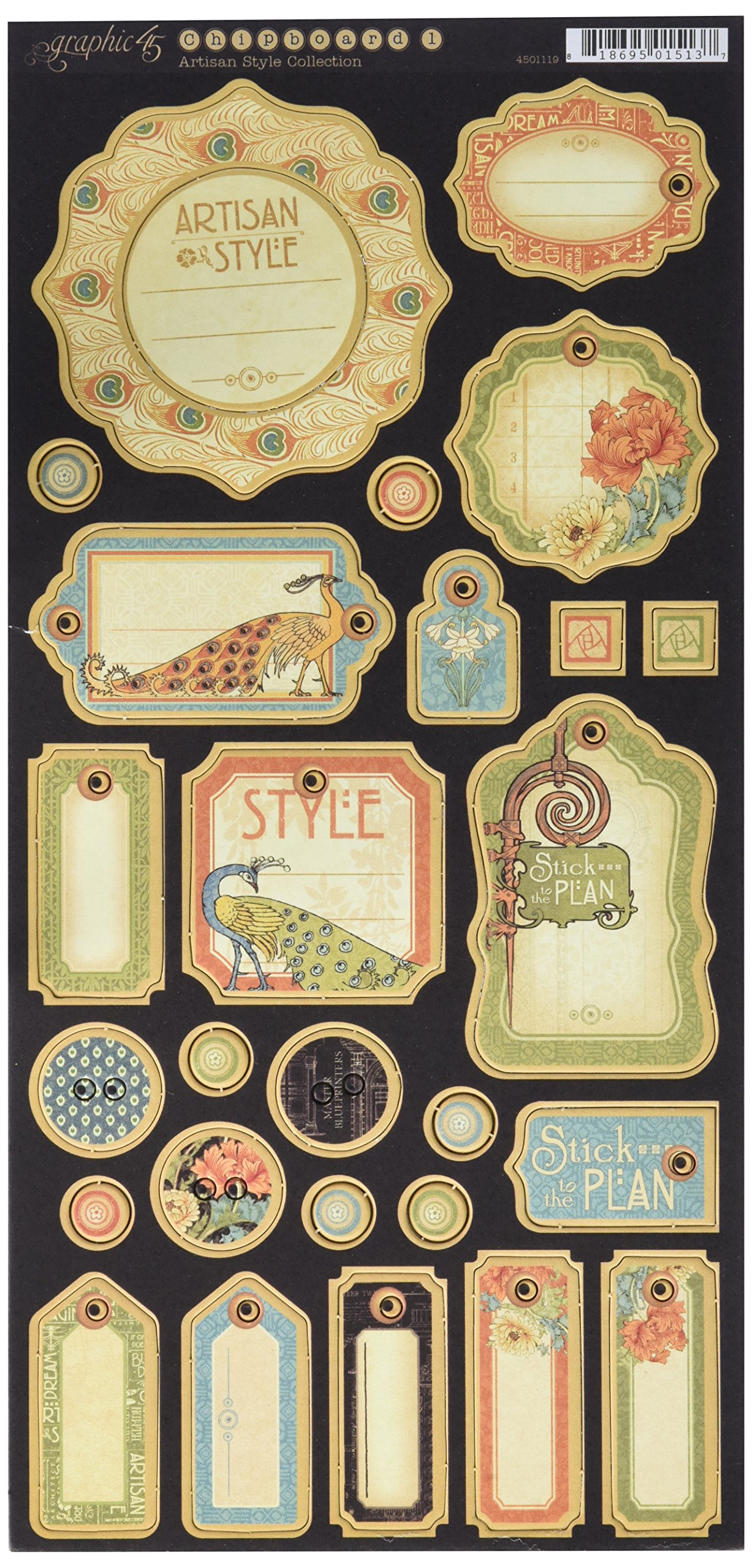 Graphic 45 Artisan Style Journaling Chipboard