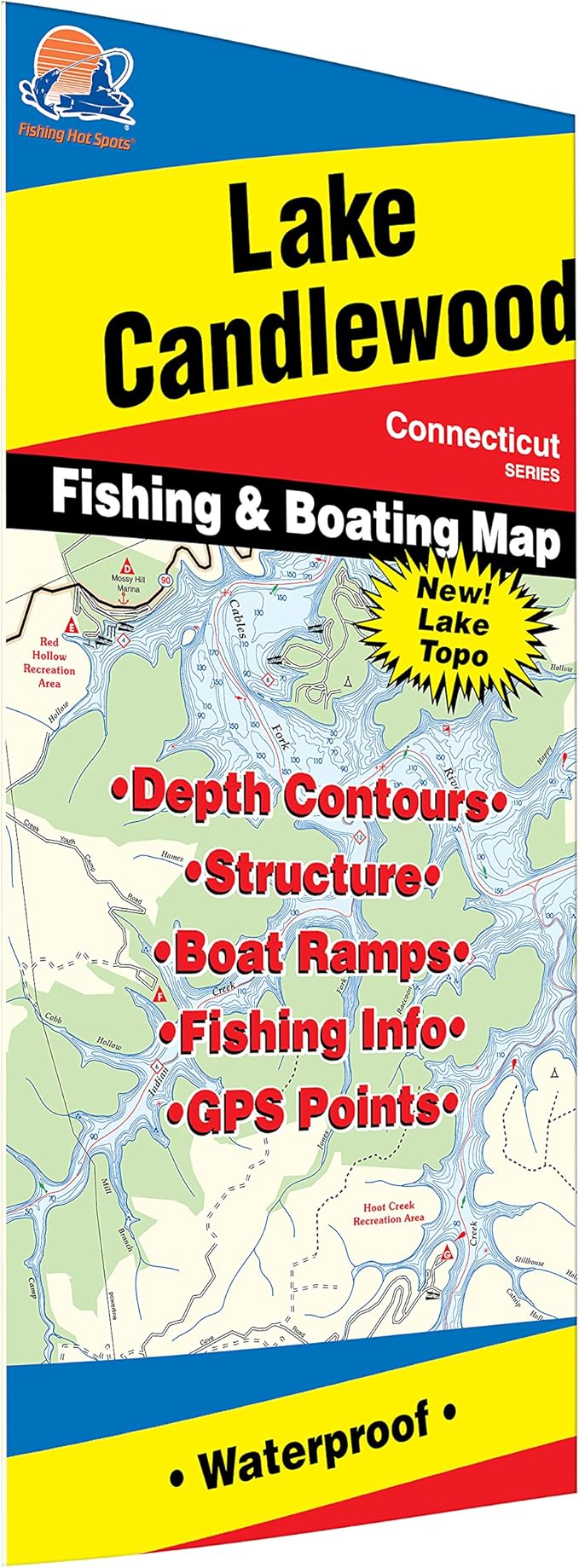 Candlewood Lake Fishing Map Candlewood Lake Fishing Map : Sports & Outdoors