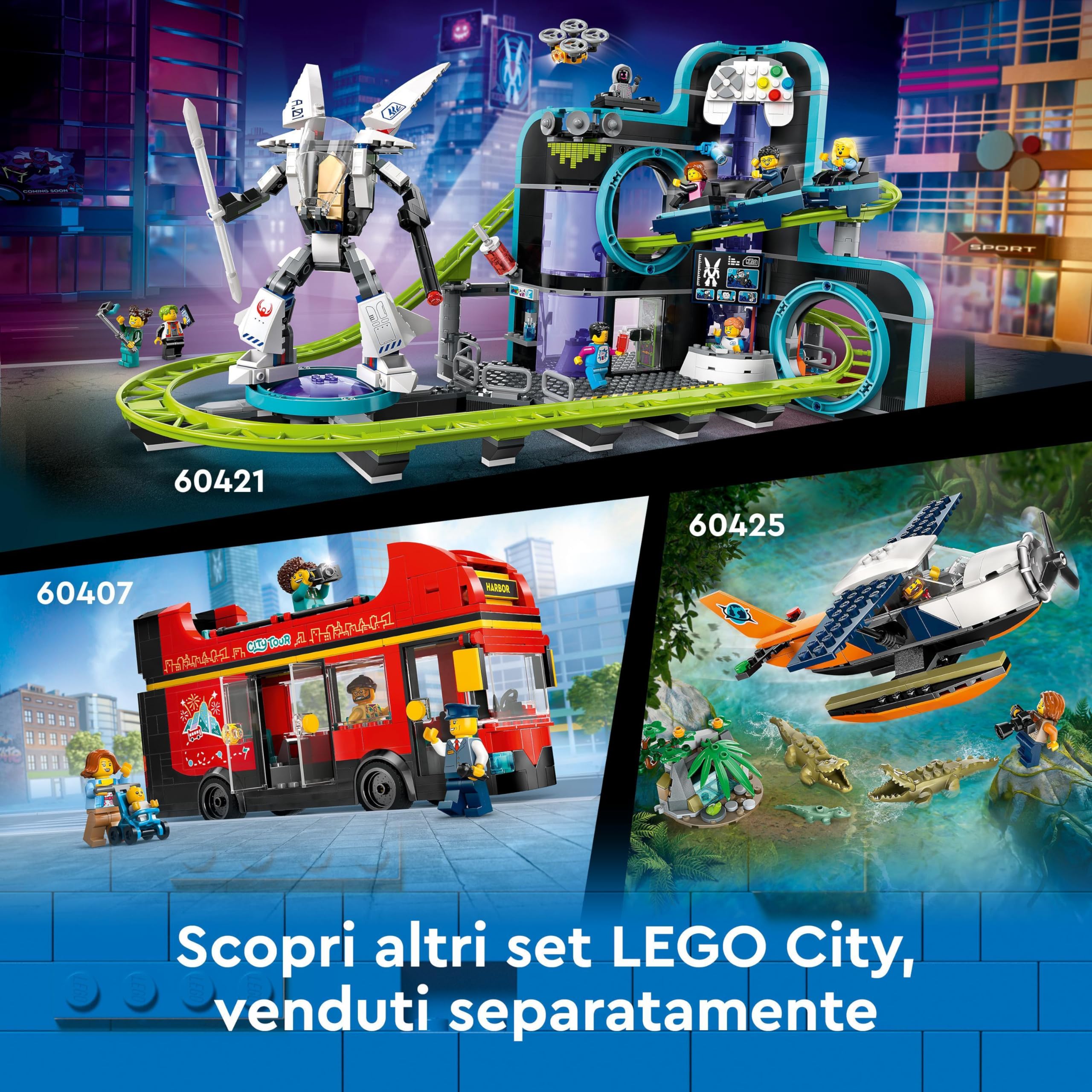 LEGO City Camion Trasportatore con Auto Sportive, Giochi Creativi per Bambini e Bambine da 7 Anni, Autocarro con Rimorchio e 3 Modelli di Macchine, Idee Regalo Divertenti, Veicoli da Collezione 60408