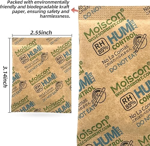 Miniatura 71 de Paquete de 30 paquetes de control de humedad bidireccional de 62% HR 0.28 oz para almacenar paquetes de control de humedad de 1 oz, tamaño 8 62%