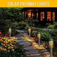 Vista 3 de Dazzle Bright Solar Pathway Lights Outdoor, 12 Pack LED Warm White Waterproof Solar Powered Landscape Lights for Walkway Driveway Lawn Patio Yard