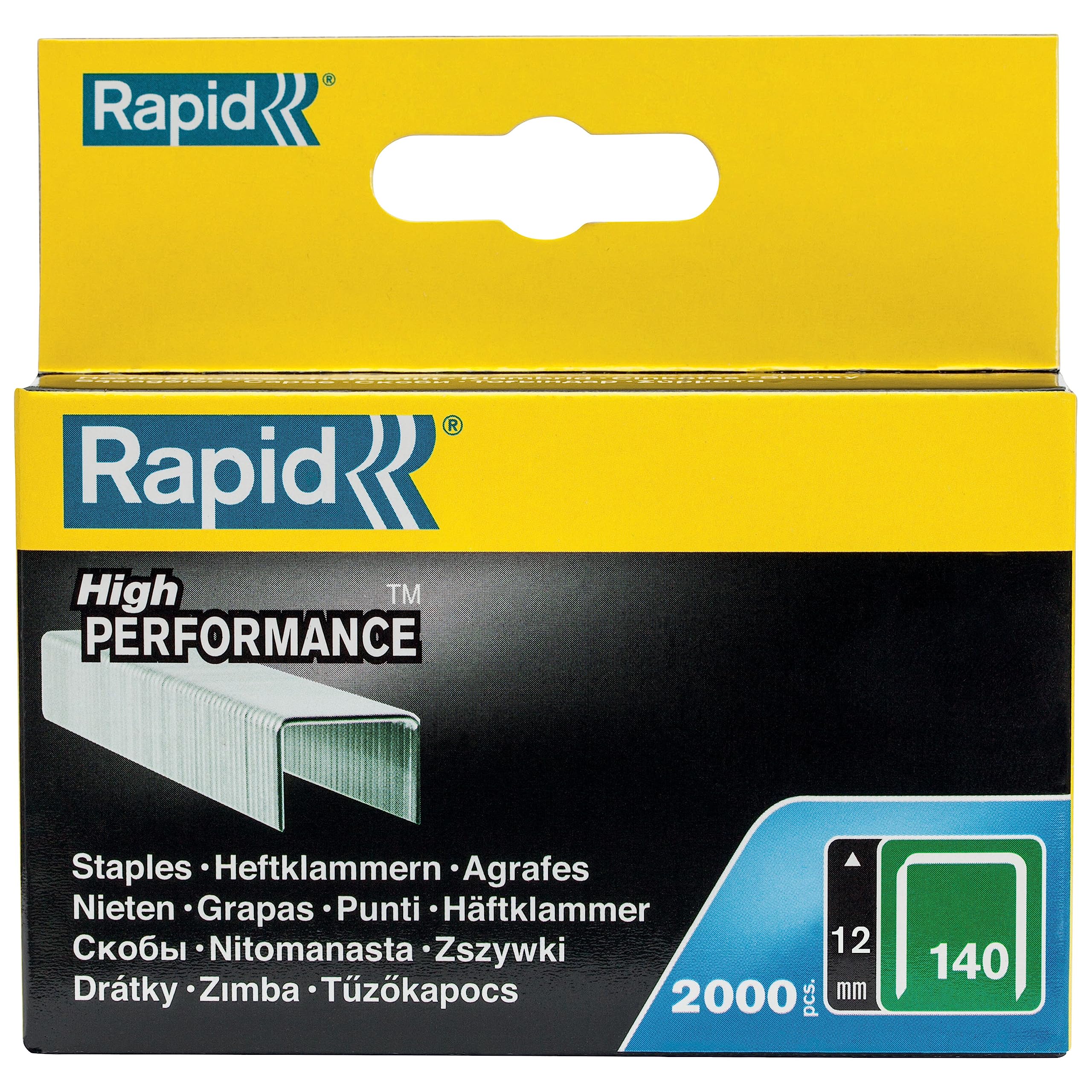 RAPID 11912331, Agrafes N°140, Longueur 12 mm, 2000 pièces, Pour les travaux de construction et d’isolation, Fil galvanisé, Haute performance Argent