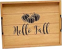 Vista 39 de Elegant Designs HG2000-WWC 15.50" x 12" Bandeja de madera decorativa para servir con asas, lavado blanco Bienvenido