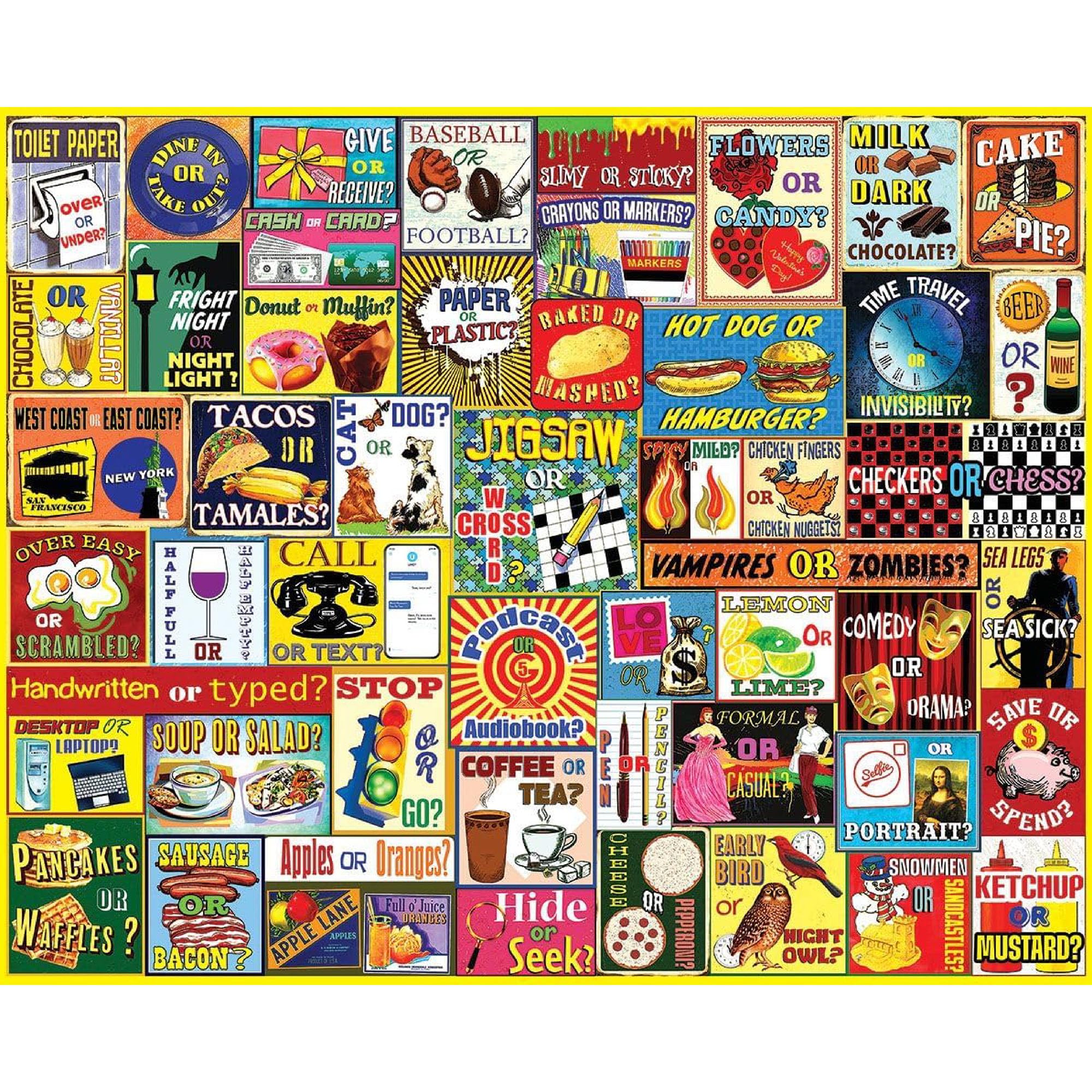 White Mountain 1000 Piece Jigsaw Puzzle Nostalgic Food, This Or that