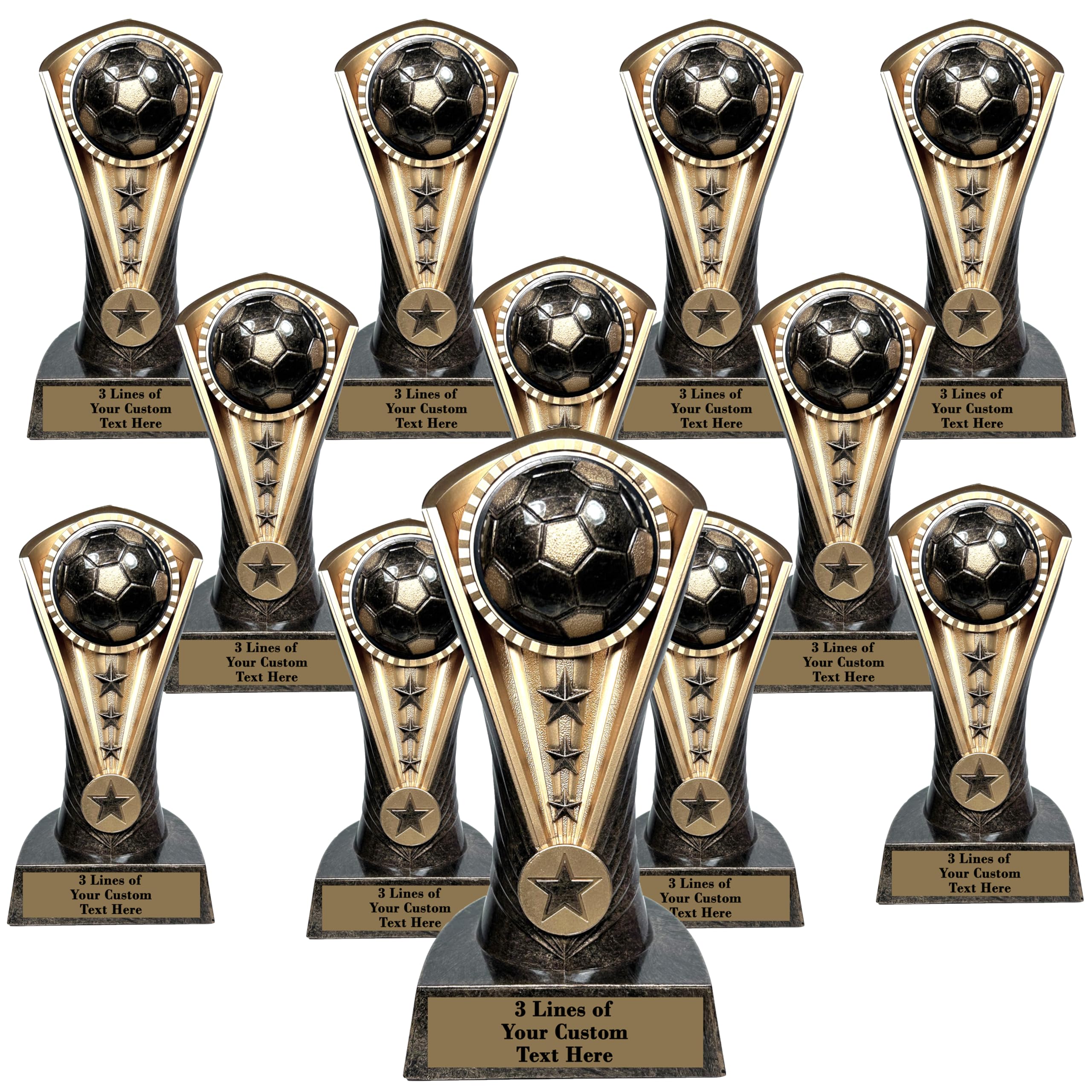 Express Medals Engraved or Blank, Pack of 12, 6.5 Inch Cobra Soccer Trophies