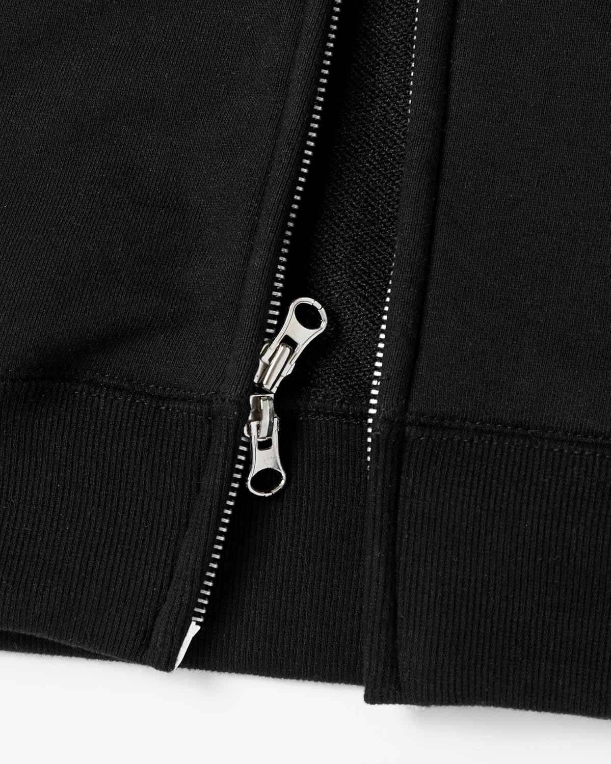 Ohoo Men's Zip Up Hoodie Sweatshirt Heavyweight French Terry Hooded Sweatshirts Two Way Zipper Anti Shrink