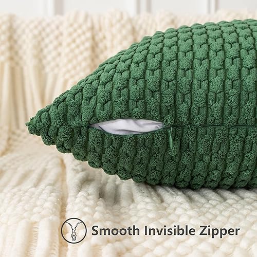 Miniatura 2 de UGASA - Funda de almohada decorativa de pana suave para otoño, 18 x 18 pulgadas, estilo bohemio, a rayas, decoración moderna del hogar para sofá,