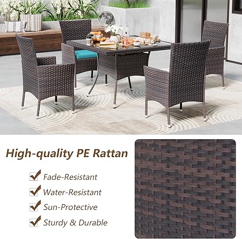 Miniatura 3 de Kullavik Juego de 15 muebles de comedor para exteriores, juego de muebles de ratán para patio, mesa de comedor y sillas con 12 sillas y cojines,