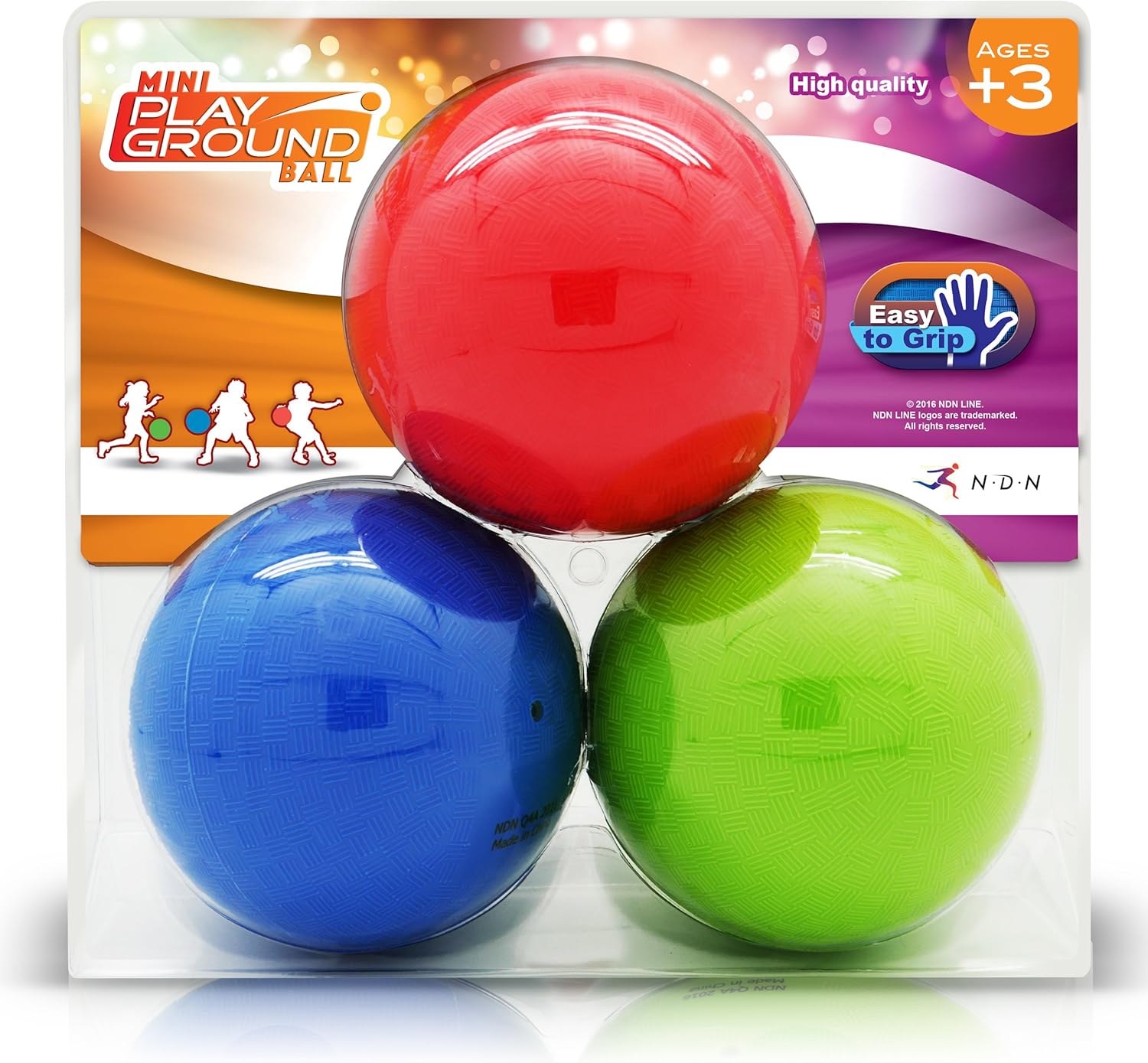 NDN LINE 5 Inch Playground Balls (Set of 3 Inflated