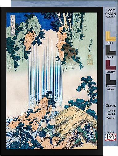 Cascada de Yoro de la cabaña perdida en la provincia de Mino por Katsushika Hokusai Impresión sin marco Reproducción de pinturas de obras de arte