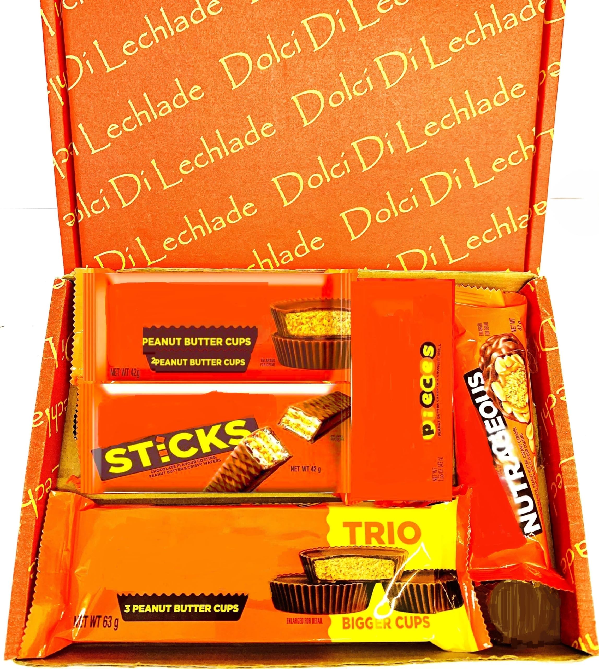 Peanut Butter Chocolate Gift Box by Dolci Di Lechlade Nut Pieces Cups Bar American Sweets Chocolate Gift Set Present Chocolates Sweet Easter Egg Birthday