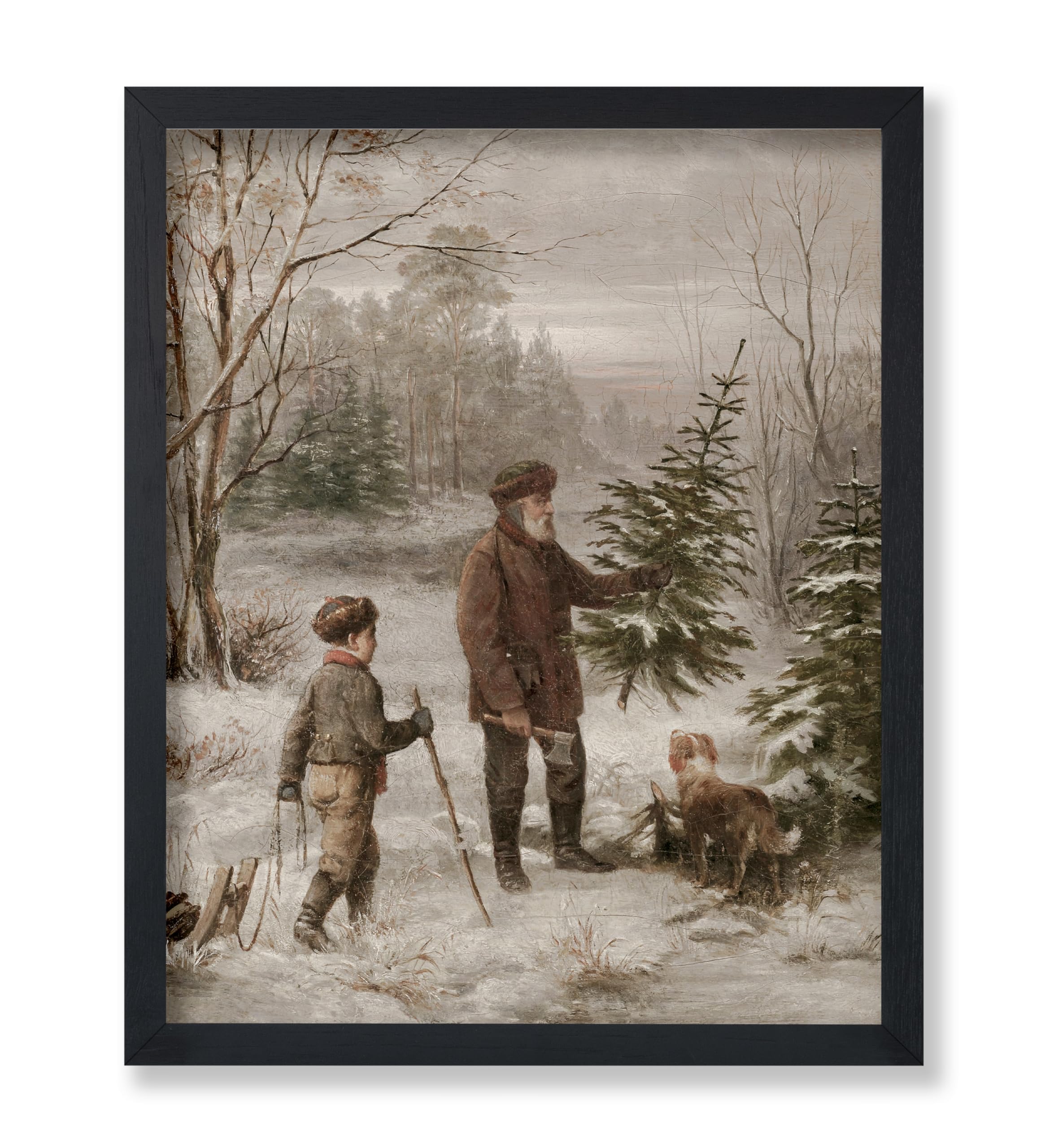 Poster Master Vintage Country Christmas Painting Poster - Retro Winter Print - Forest Art - Holiday Art - Gift for Men & Women - Wall Decor for