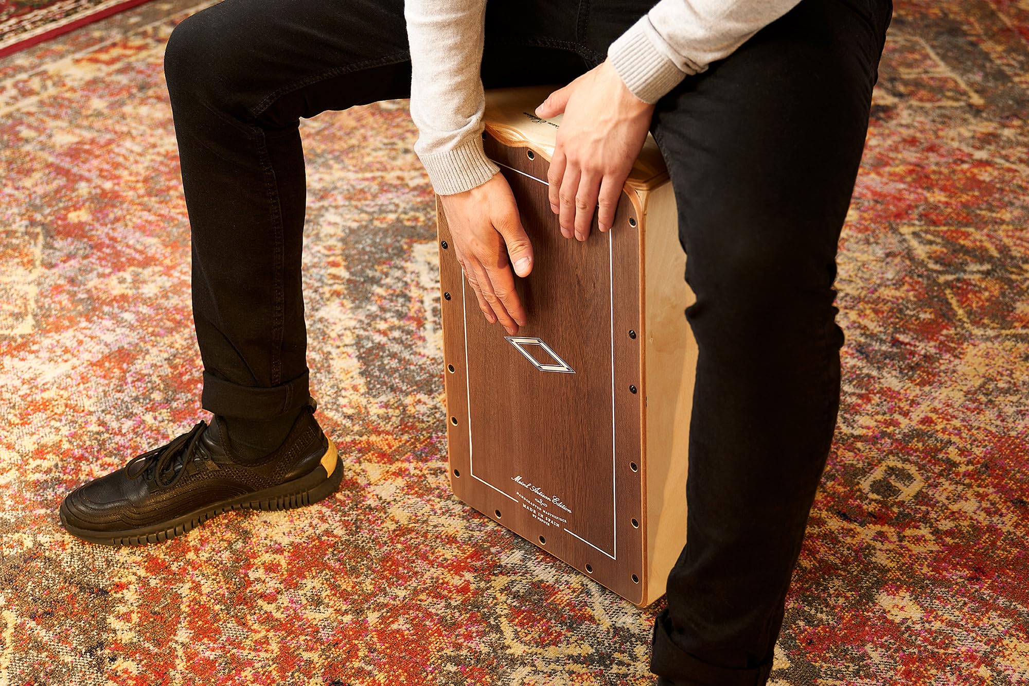 Meinl Percussion Artisan Cajon Instrument/Trommel für Erwachsene/Fortgeschrittene/Profis - Grey Eucalyptus Frontplatte / Korpus aus Baltischer Birke - Kein Cajon Bausatz - Tango Line (AETLGE)
