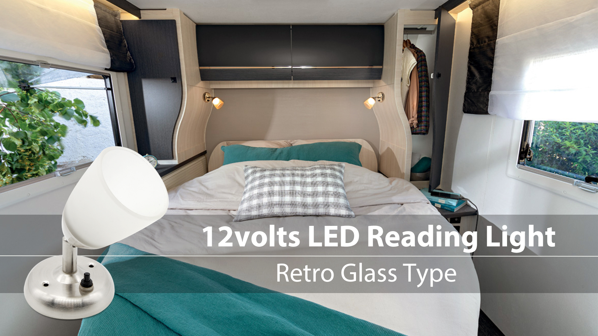 RV Reading Lights 12 Volt Interior Bedside Lamps with Switch Wall