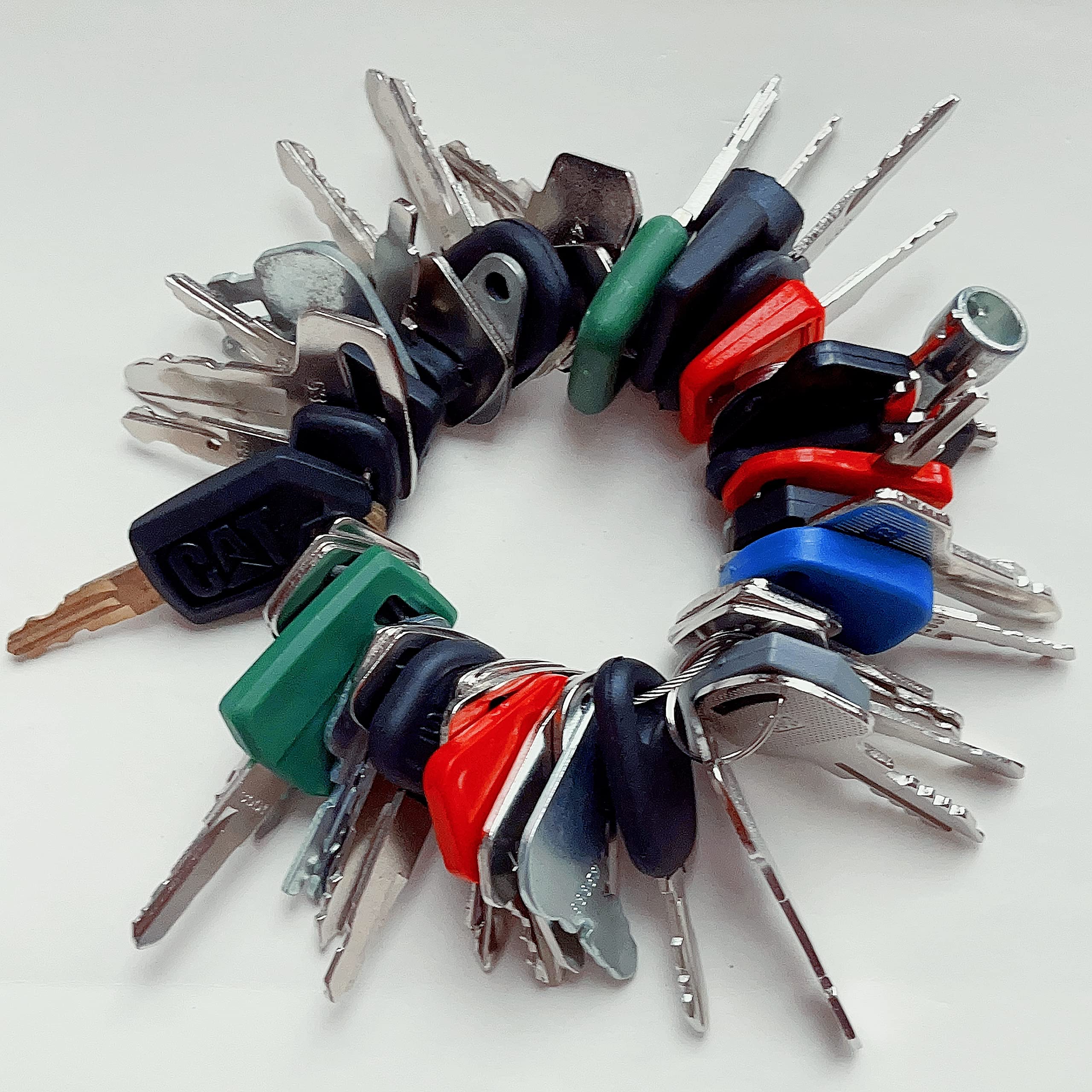 47 Keys Heavy Equipment/Construction Ignition Key Set Compatible with Volvo John Deere Kubota Caterpillar Komatsu Case JCB Hitachi
