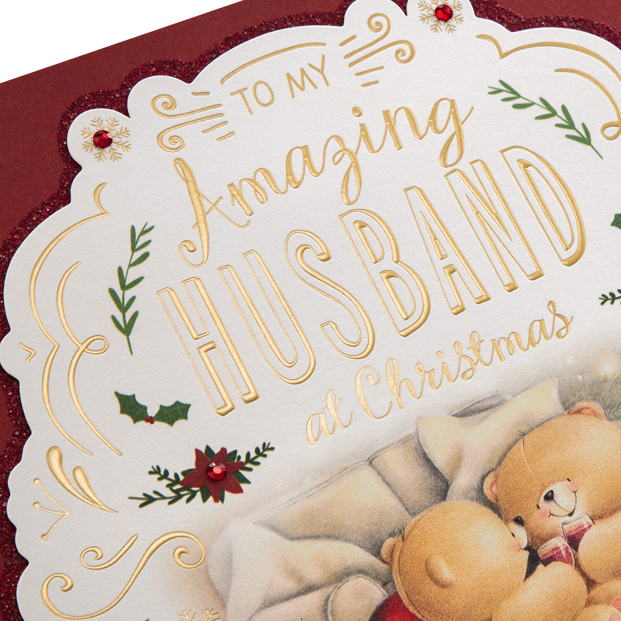 Second Ave Biglietto Di Natale Pop-Up 3D Per Fidanzata | Orsetti Con Scritta 'Love Christmas' Incluso Busta Rossa