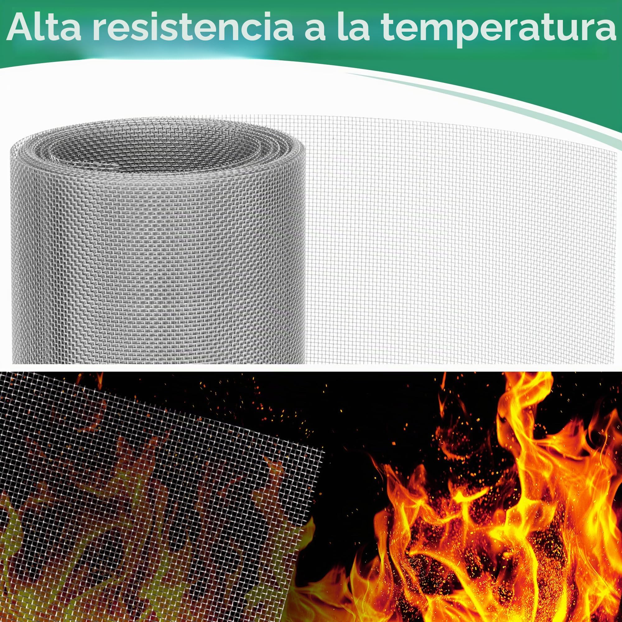 Hejo Malla de Alambre de Acero Inoxidable 300cm x 30cm, Malla Metalica Fina para Roedores para Evitar Que Ingresen, Malla Mosquitera Metalica Duradera, Rollo de Malla para Hogar Cocina Jardín