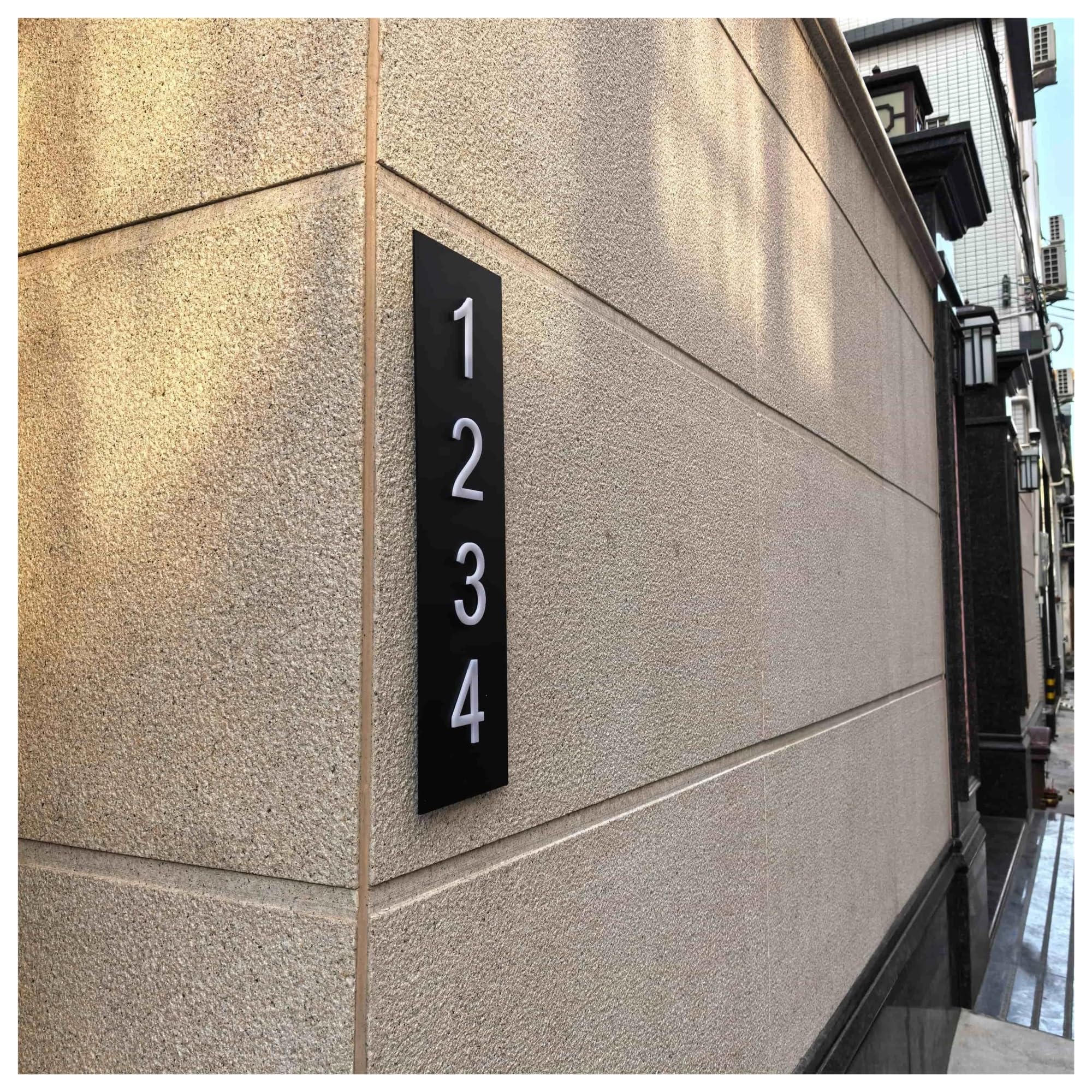 1 Szt. Nowoczesny Numer Domu Znak Akrylowy Adres Cyfra Zewnętrzne Wodoodporne Tablice Duże Pionowe Drzwi Poziome(Matte Black Gold,30X15CM)