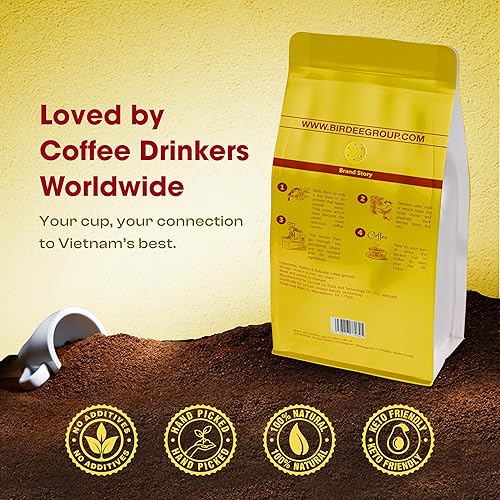 Miniatura 6 de Birdee Café molido vietnamita - 1 libra - Bold & Brew - Seleccionado a mano - Mezcla arábica y Robusta - Café tostado medio - Apto para dieta