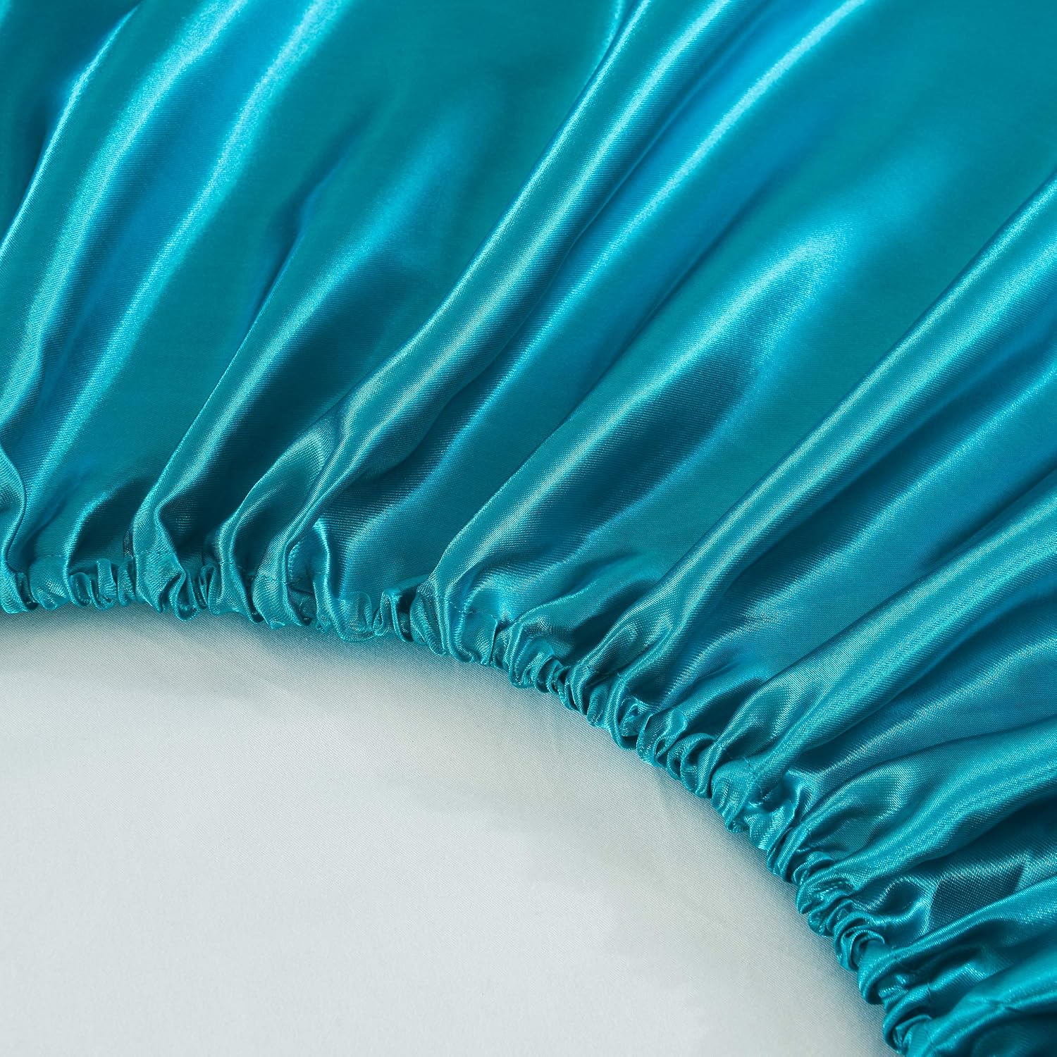 LITHER Full Size Satin Sheets Set Teal, Deep Pockets Fitted Sheet, Silky and Breathable Luxury Bed Sets