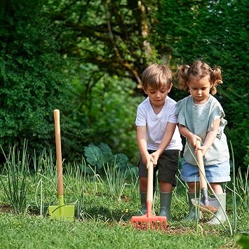 ECOIFFIER 4338 Net of 3 Large Garden Tools - Prepare The Soil, 70 cm
