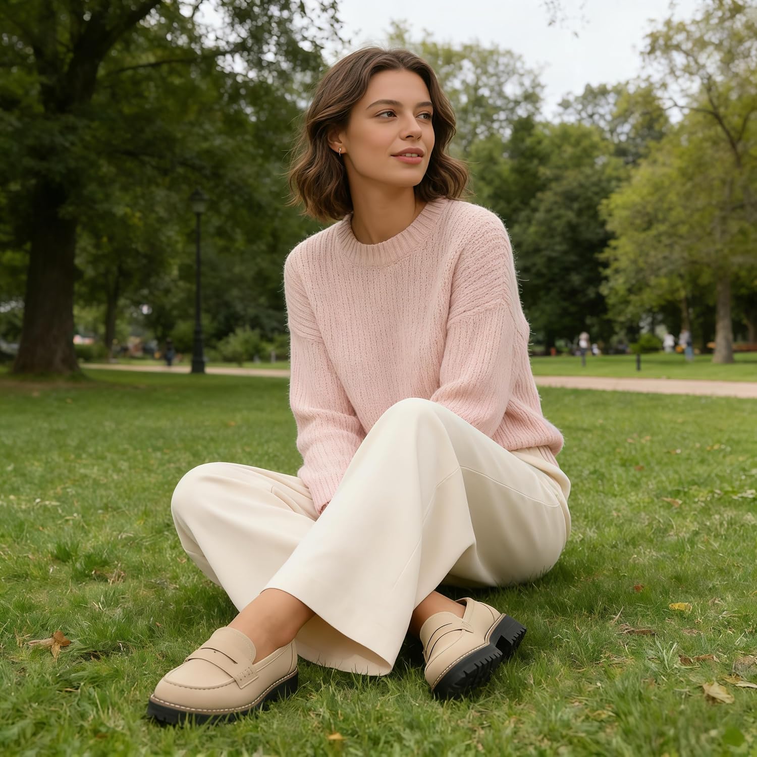 Bandkos Womens Platform Penny Loafer Slip On-Suede Chunky Dress Loafers Casual Business Oxford for Work - Image 3