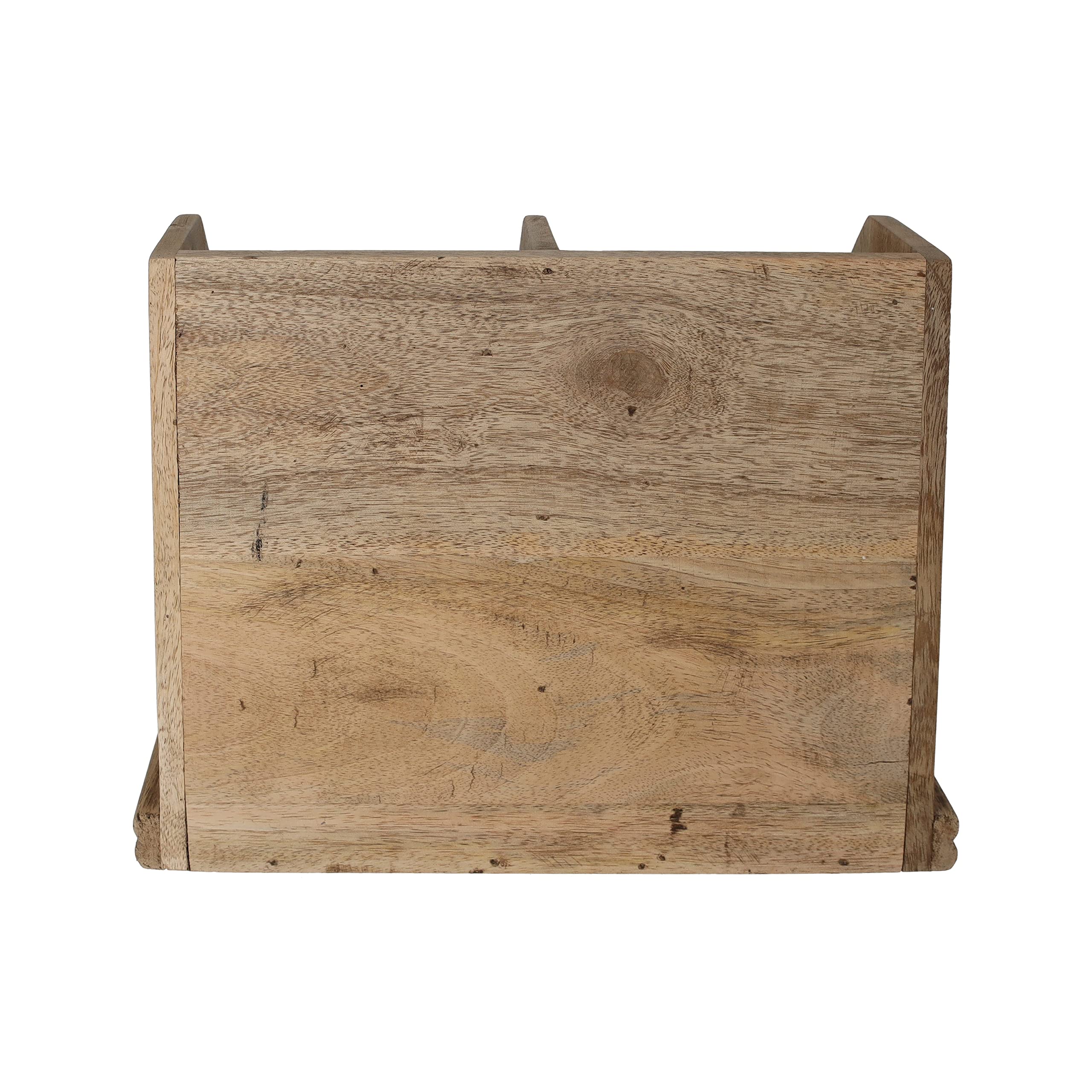 Keyhomestore- Portalettere Realizzato in Legno, Ideale per scrivania, portariviste per Salotto o Cucina a 2 scompartimenti per Posta Multiuso – Altezza cm 25. Ideale Come complemento per Interni.
