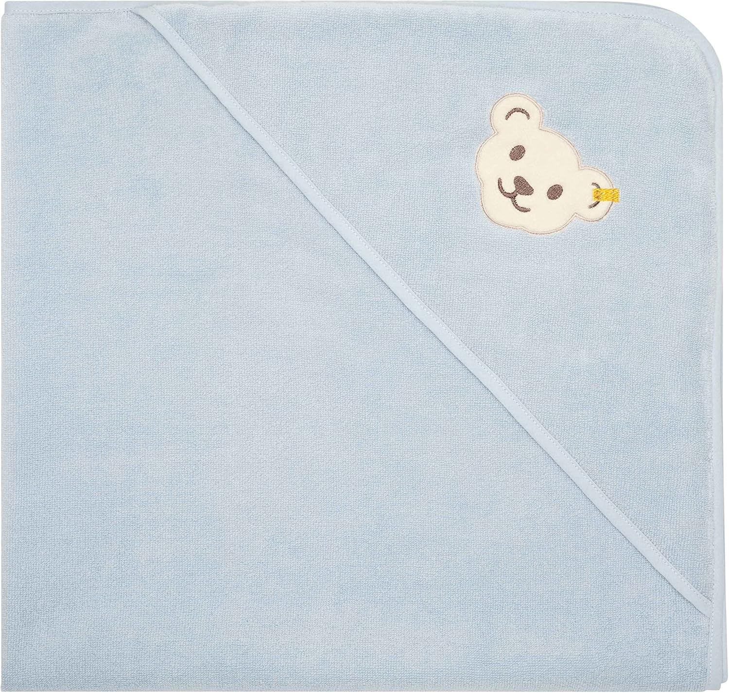 Steiff Unisex Mini Basic Hooded Bath Towel for Kids, Celestial Blue, One size