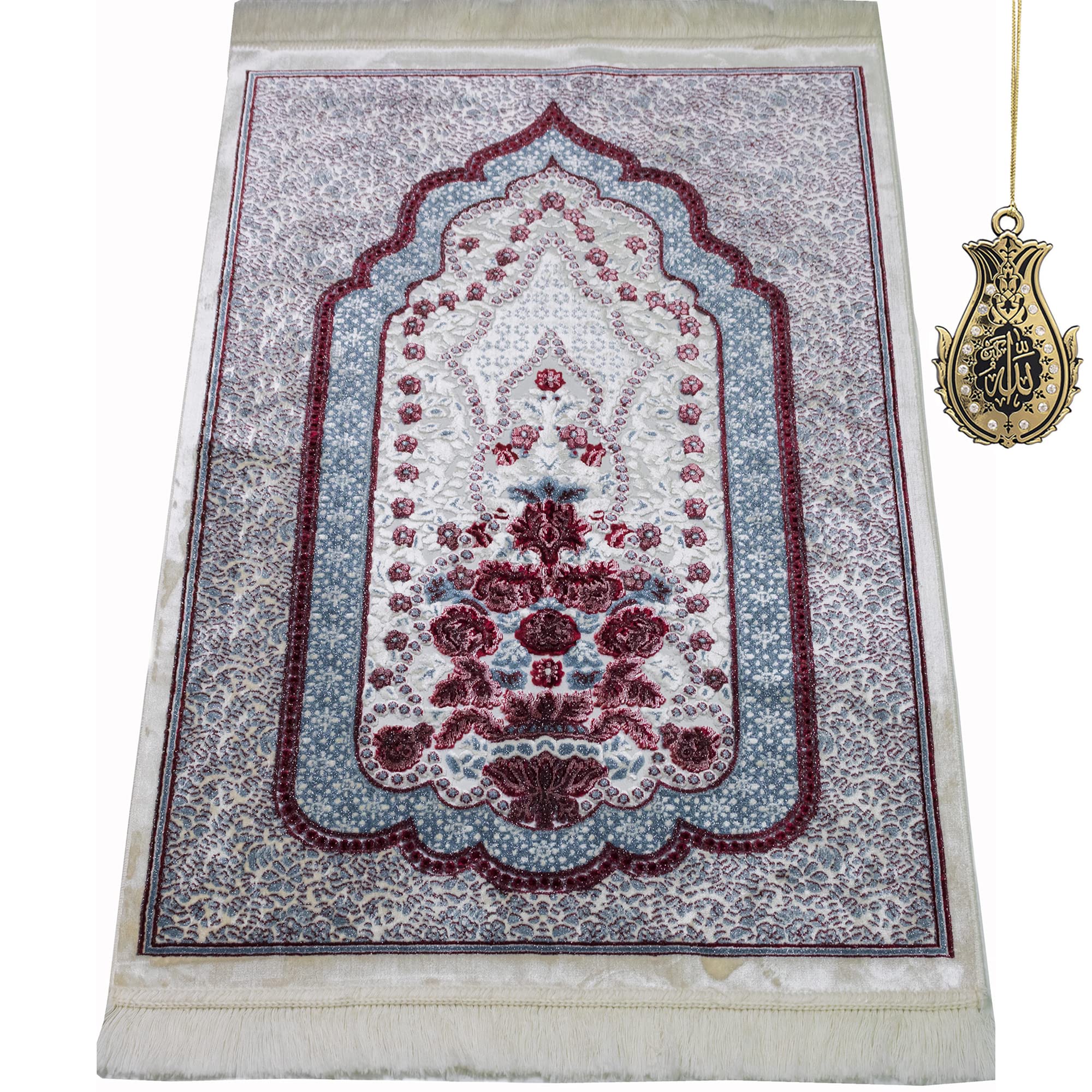 Buy Modefa Turkish Islamic Velvet Prayer Rug - Prayer Mat Carpet for ...