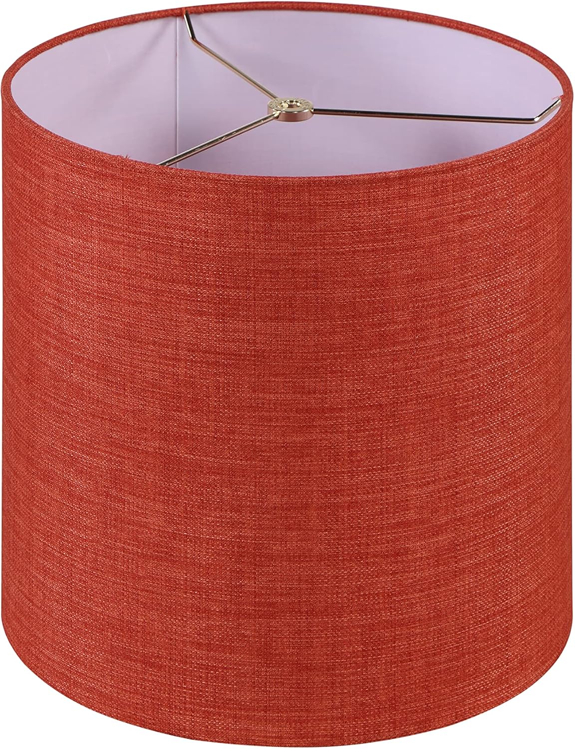 Aspen Creative 31606, Hardback Drum Contemporary Spider Lamp Shade, Brick Red Burlap Texture Fabric, 12" Top x 12" Bottom x 12" Height