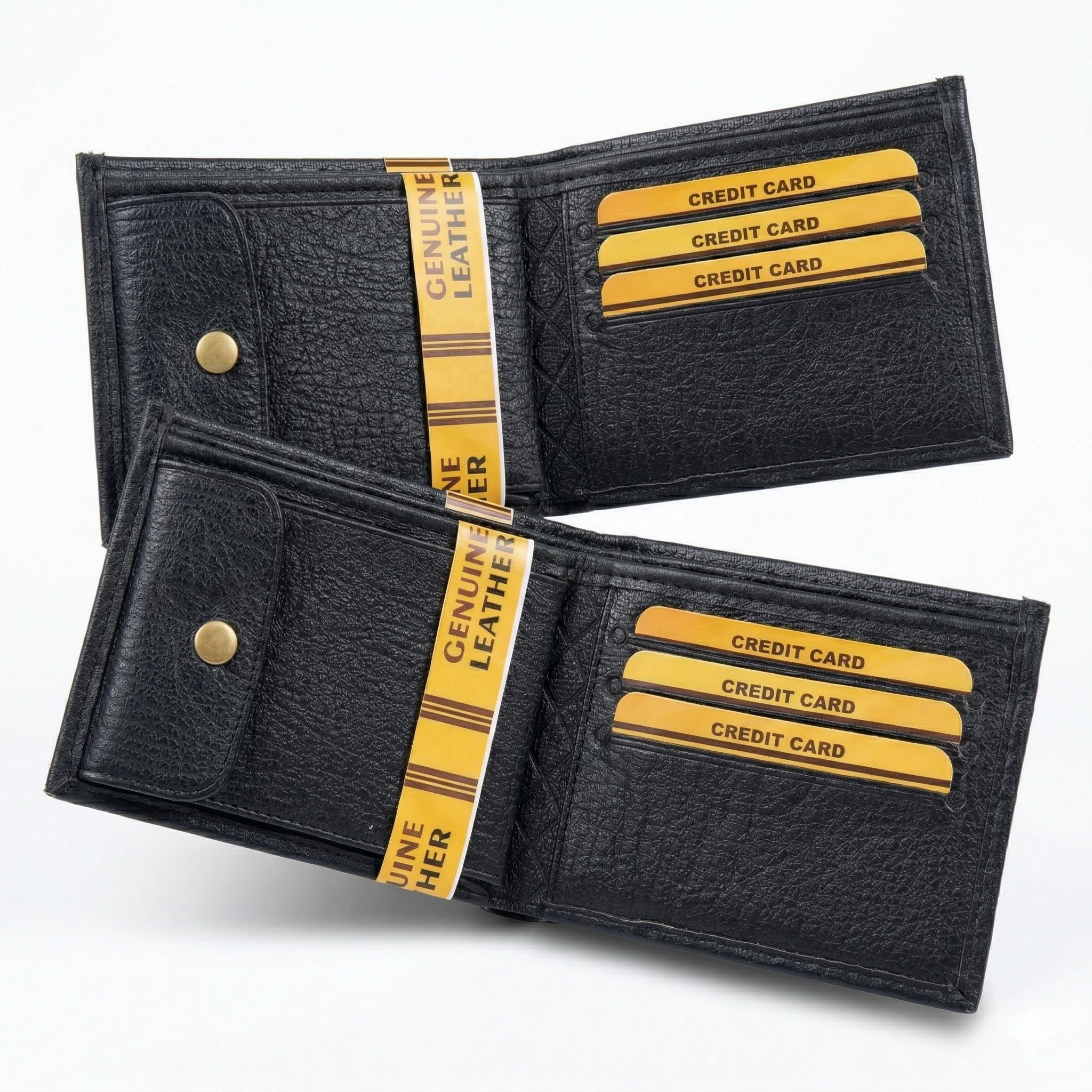 Men’s Bi-Fold Wallet with Secure Coin Pouch & Credit Card Slots – Smart Design ALB blk t14-image-16
