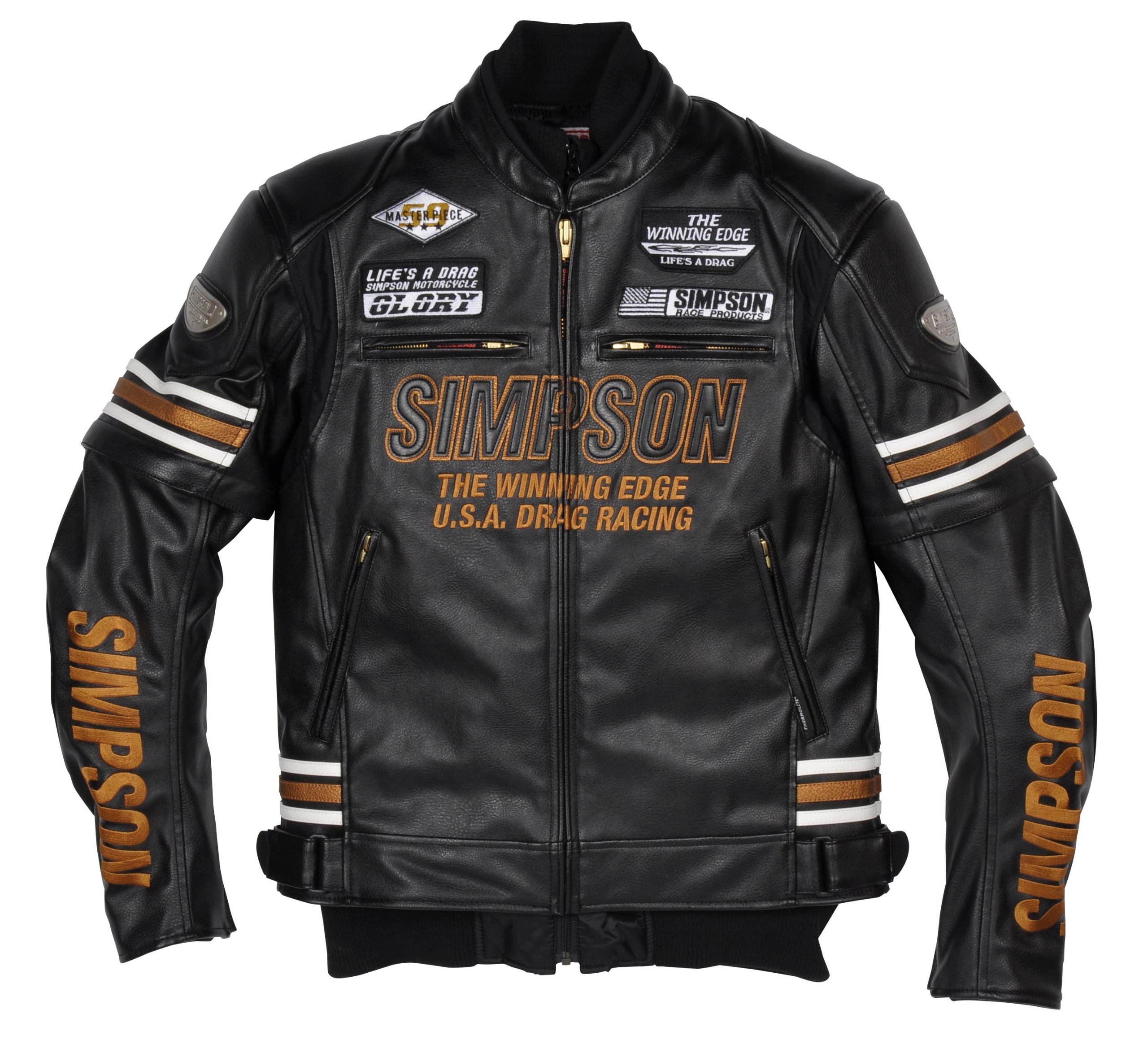 Amazon.co.jp: SIMPSON SJ-2133 LTD Fake Leather Jacket, Black